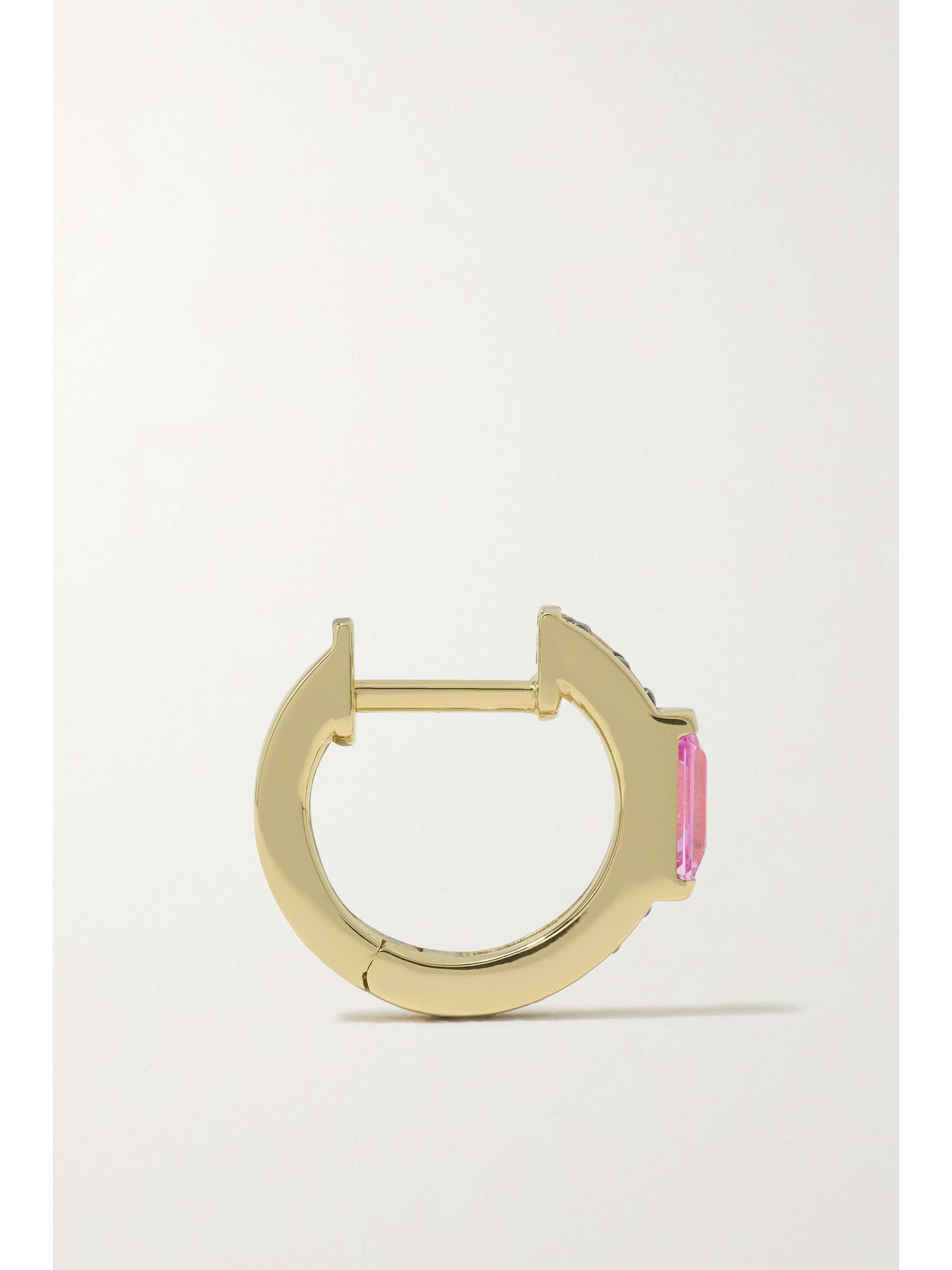SORELLINA Otto 18-karat gold, diamond and emerald hoop earrings
