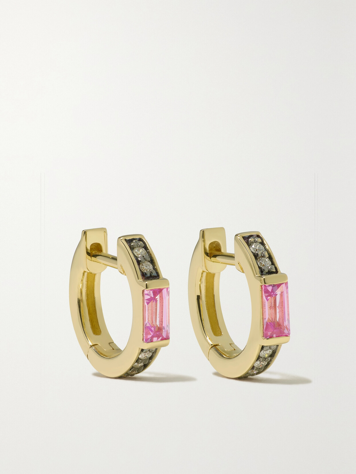 Sorellina Otto 18-karat Gold, Diamond And Sapphire Hoop Earrings