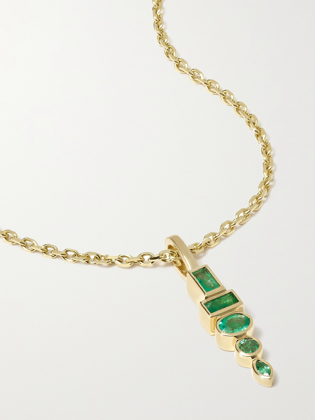 Sorellina Totem 18-karat Gold Emerald Necklace