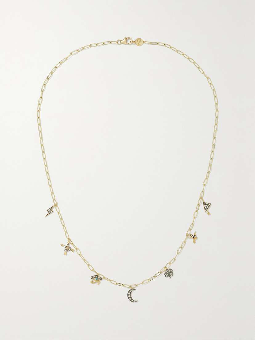 Sorellina Amuleti 18-karat Gold, Diamond And Turquoise Necklace