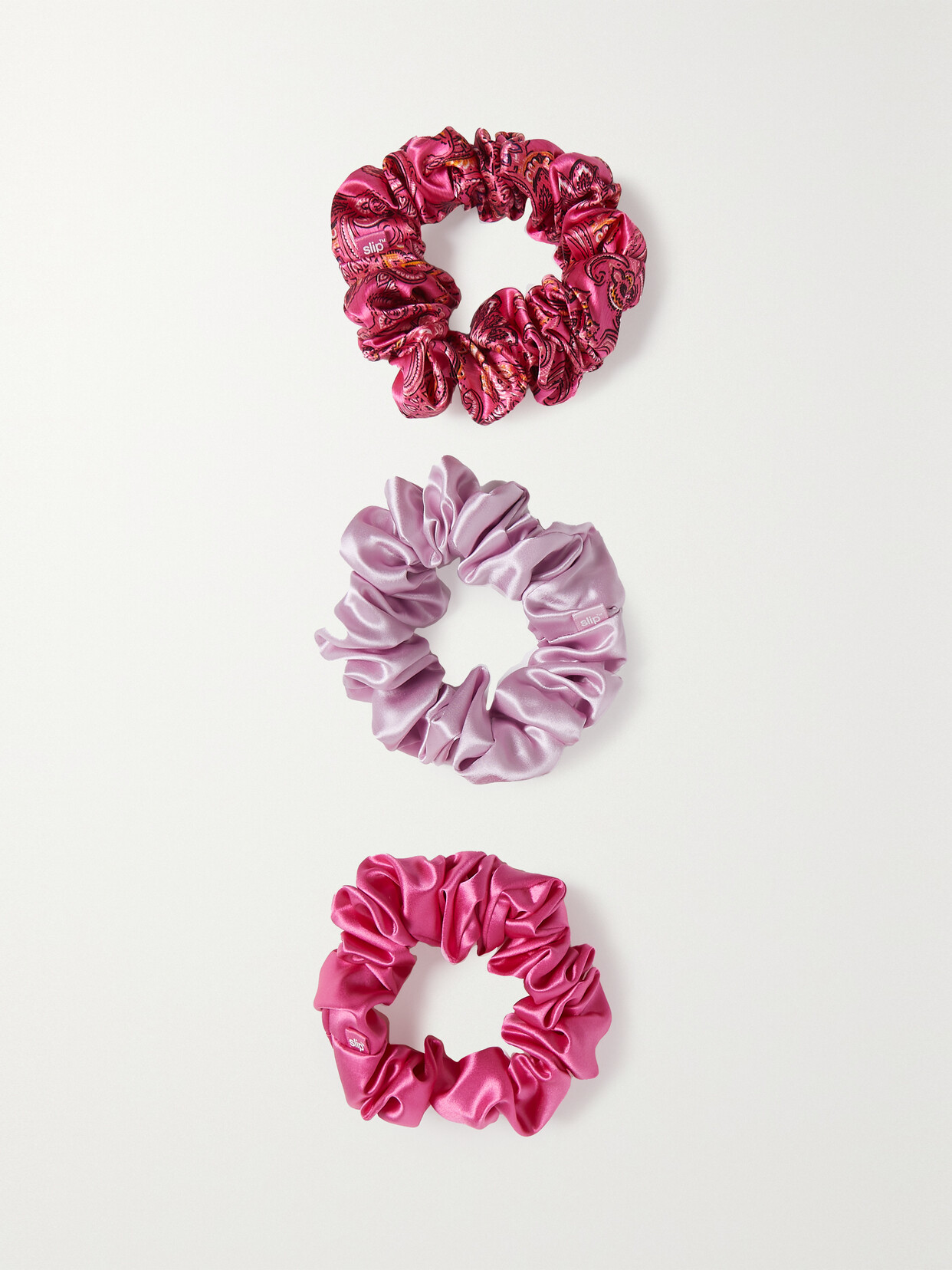 Slip Spring Rose Pure Silk Assorted 3-pack Large Scrunchies In Colorless