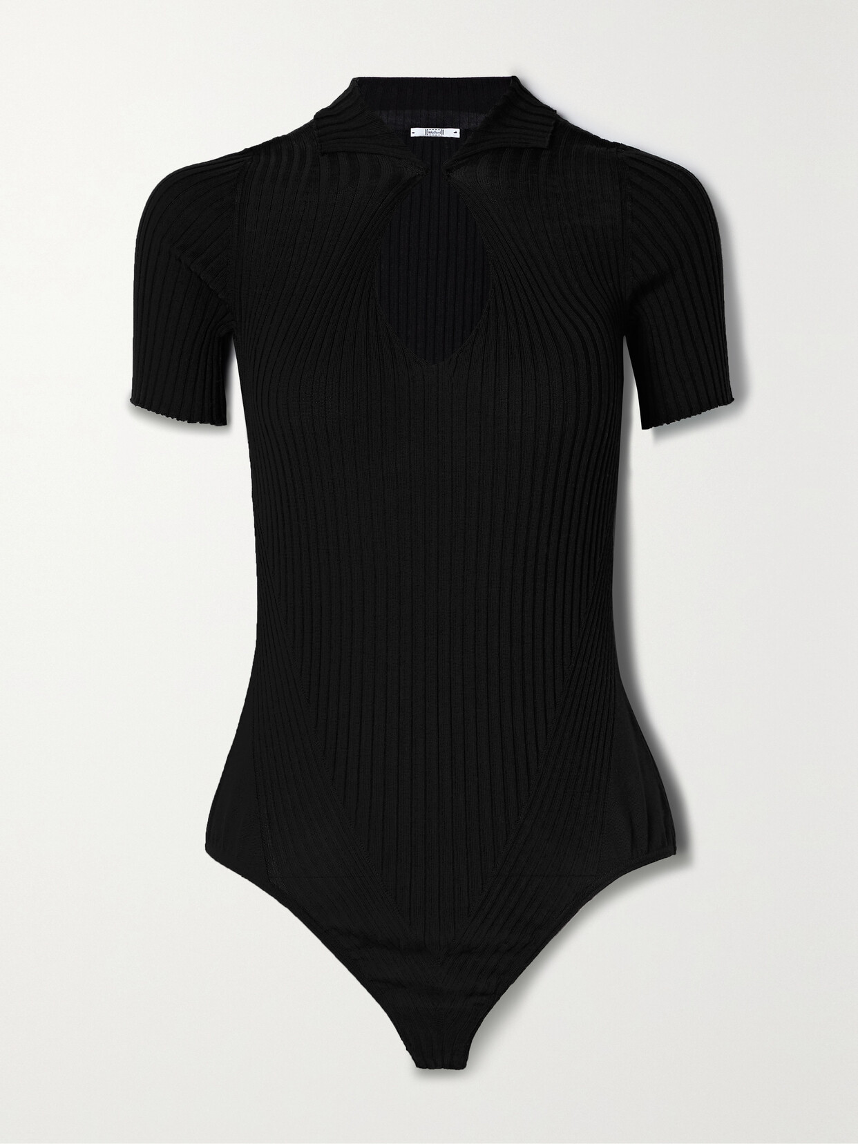 Wolford Cutout Ribbed Wool Bodysuit - Black
