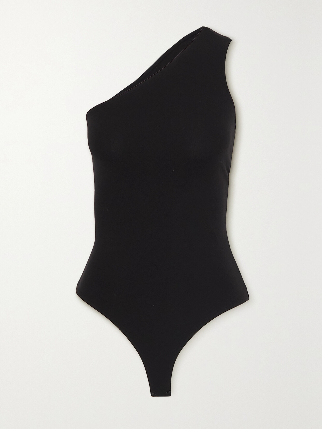 Shop Wolford One-shoulder Stretch-jersey Bodysuit In Black