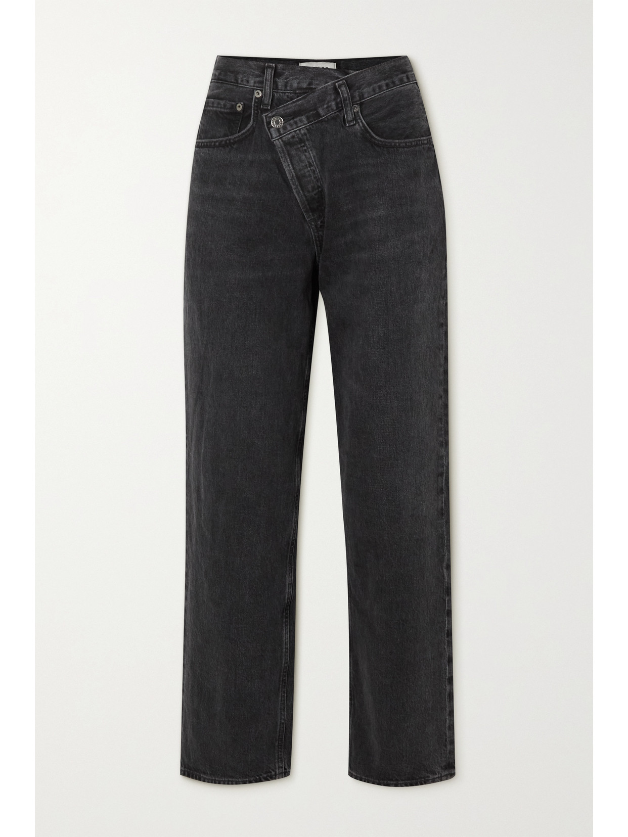 Agolde Criss Cross Distressed-effect Jeans In Black