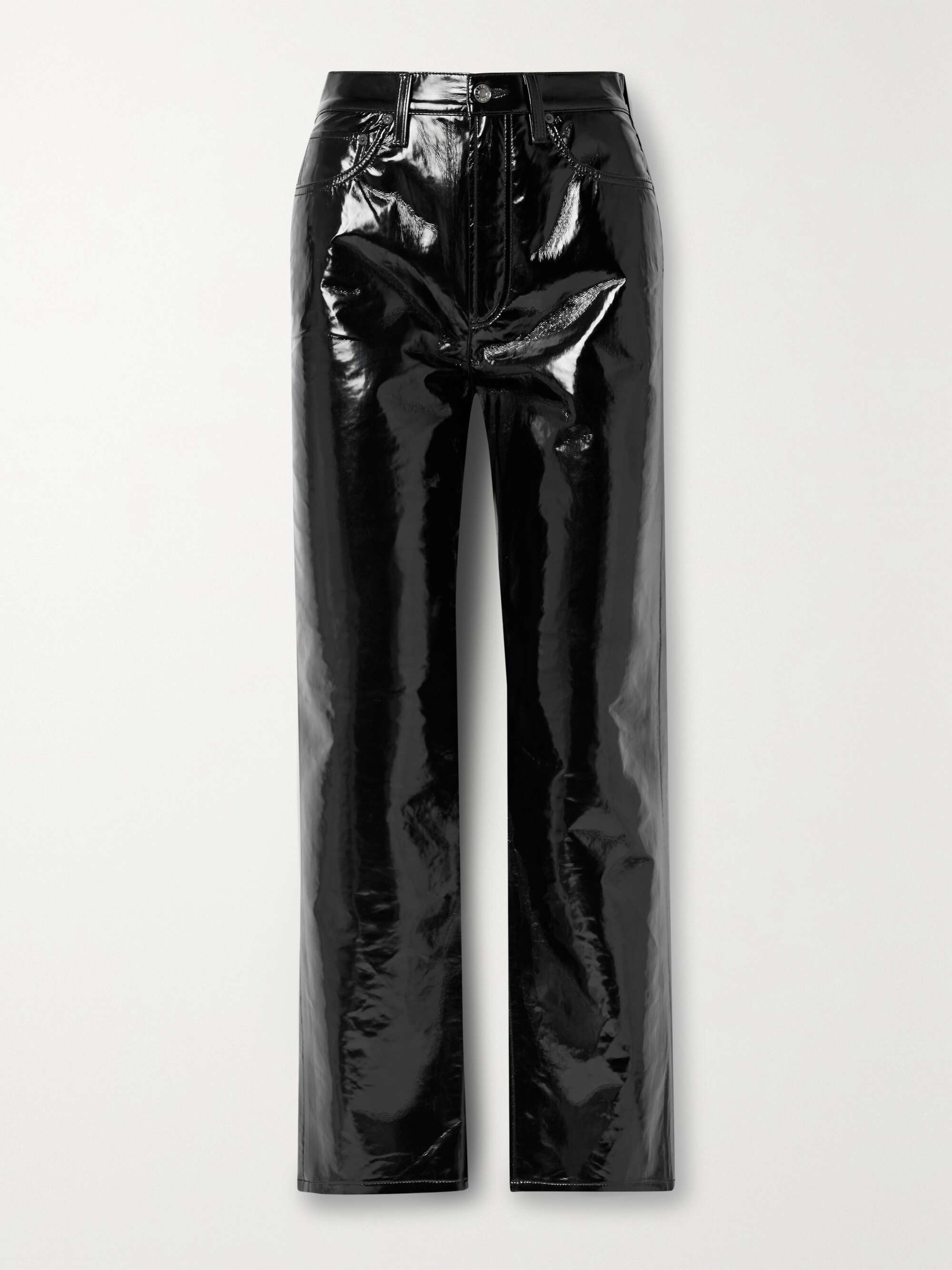 AGOLDE '90s Pinch Waist recycled patent leather-blend straight-leg pants