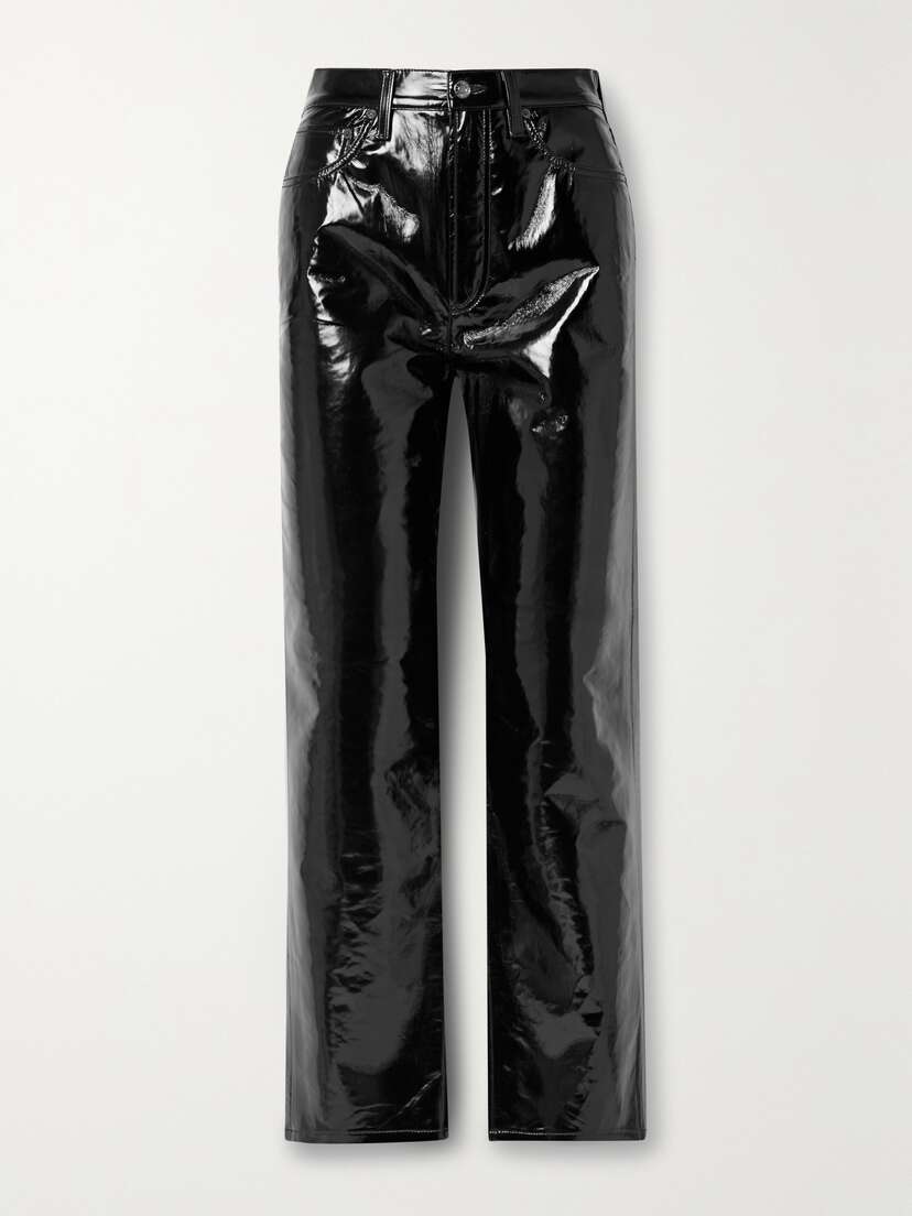 AGOLDE '90s Pinch Waist Recycled Patent Leather-blend Straight-leg Pants