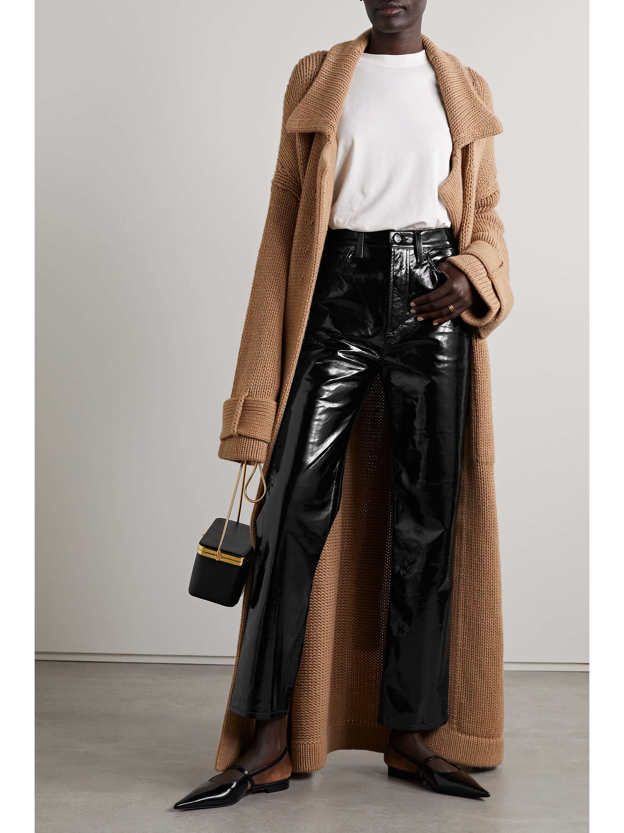 AGOLDE + NET SUSTAIN leather-blend straight-leg pants
