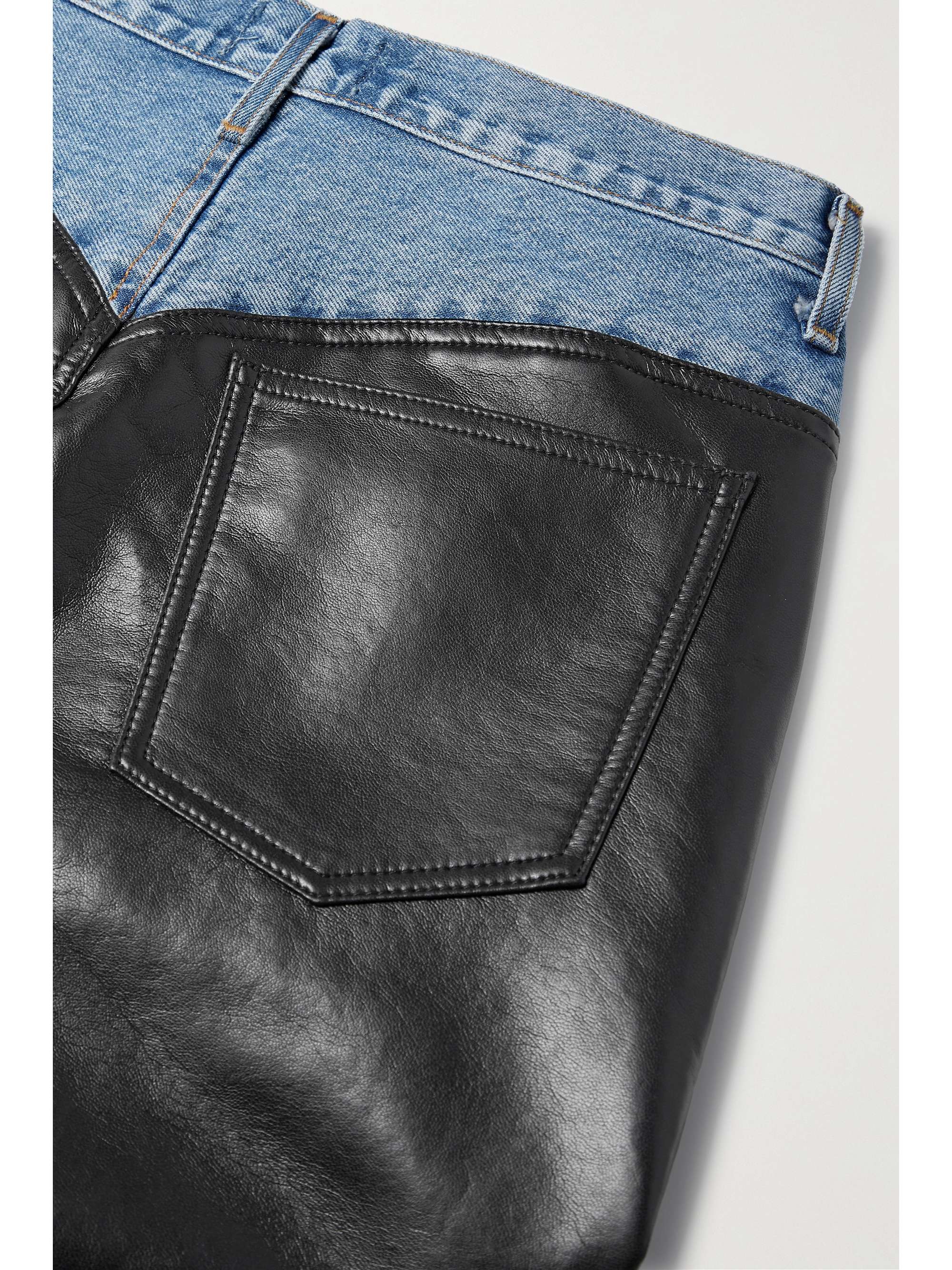 AGOLDE Harley denim and recycled leather-blend straight-leg pants