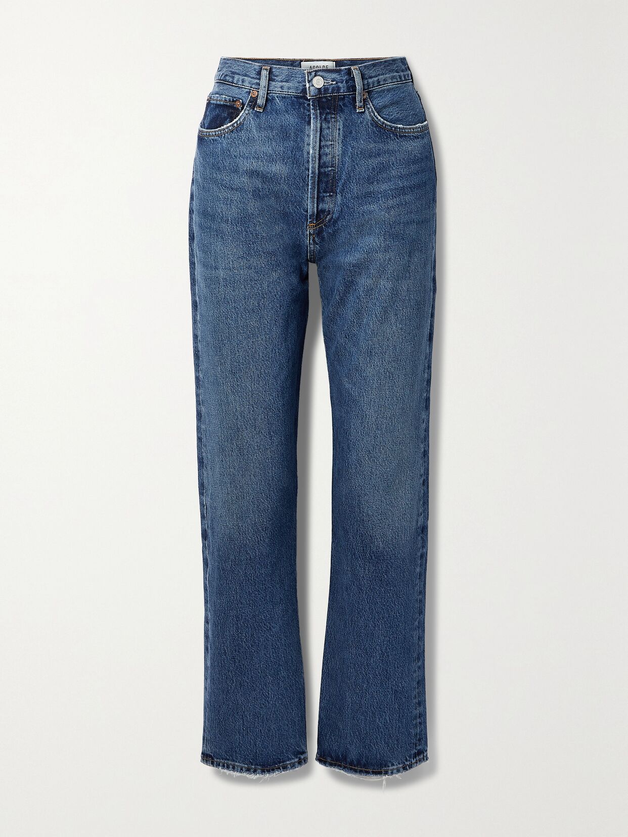 plus net sustain 90s pinch waist high rise straight leg organic jeans