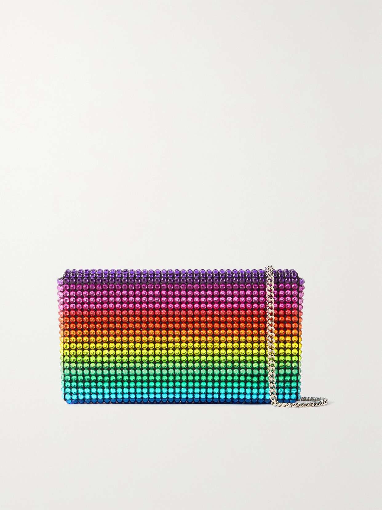 Amina Muaddi Paloma Mini Crystal-embellished Satin Clutch