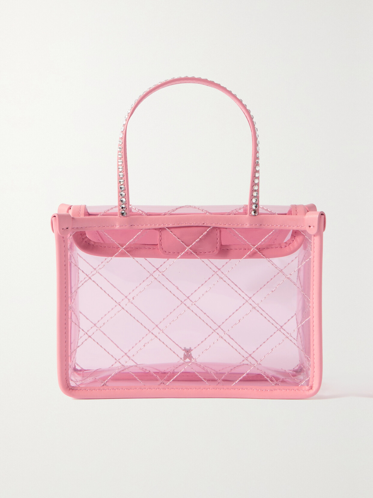 Amina Muaddi Betty Mini Crystal-embellished Leather-trimmed Pvc Tote
