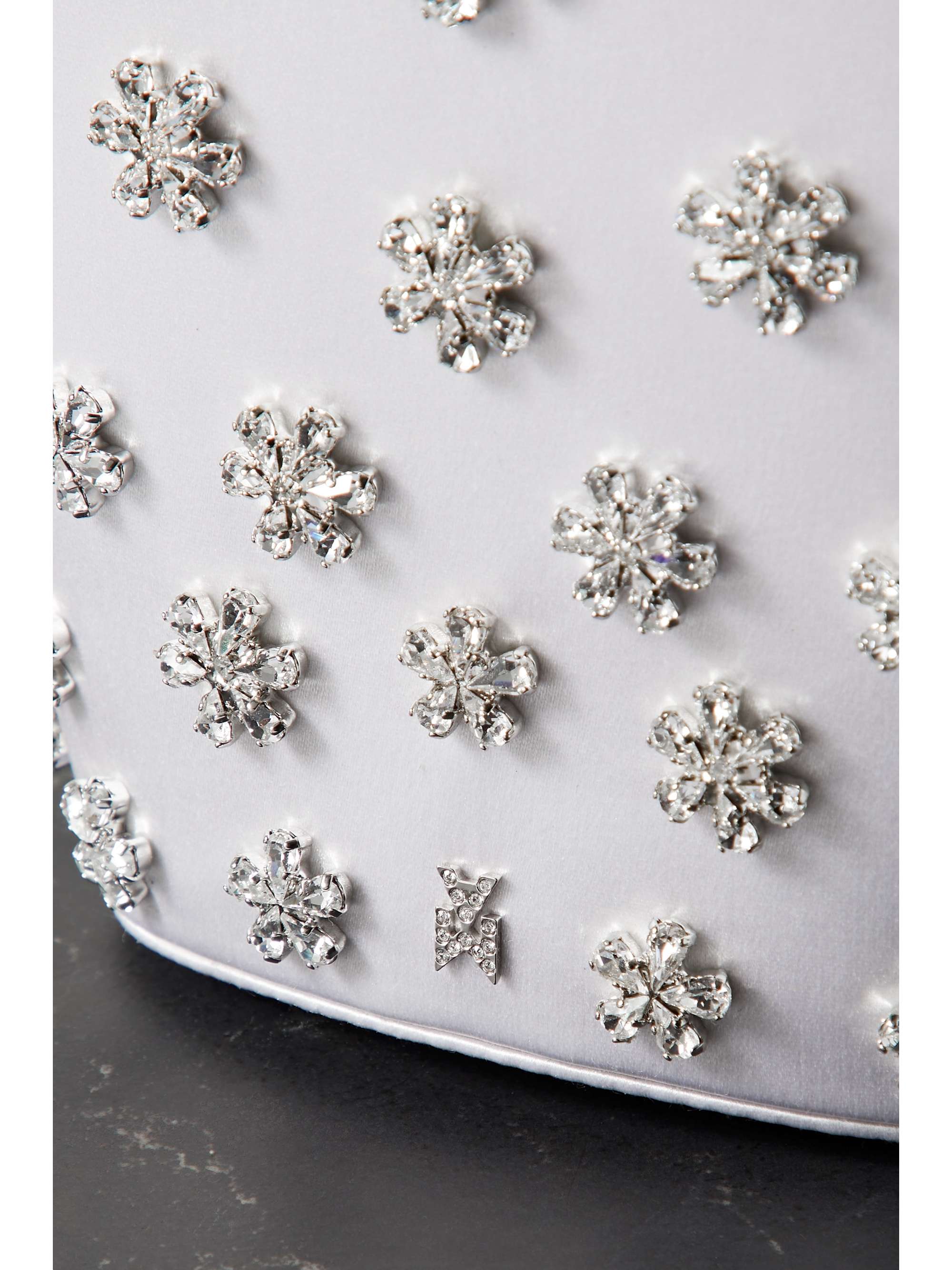 AMINA MUADDI Lily crystal-embellished satin bucket bag