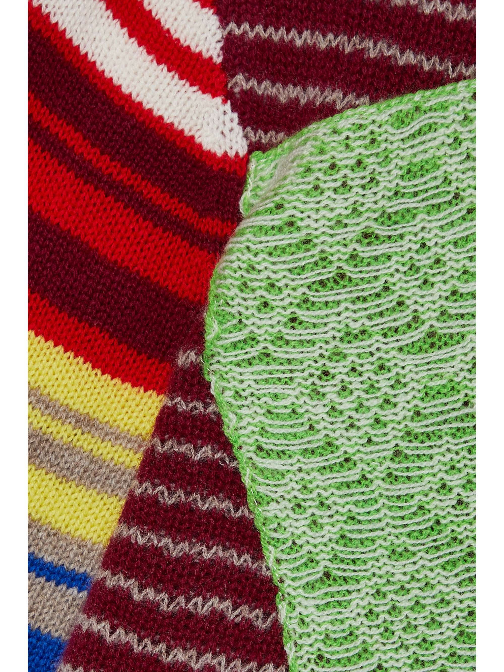THE ELDER STATESMAN Moyen patchwork mercerized wool and cashmere-blend sweater