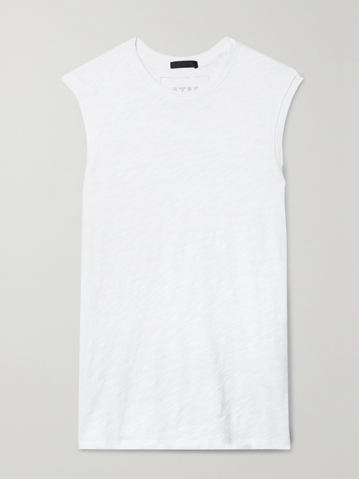 Shop Atm Anthony Thomas Melillo Schoolboy Slub Cotton-jersey Tank In White