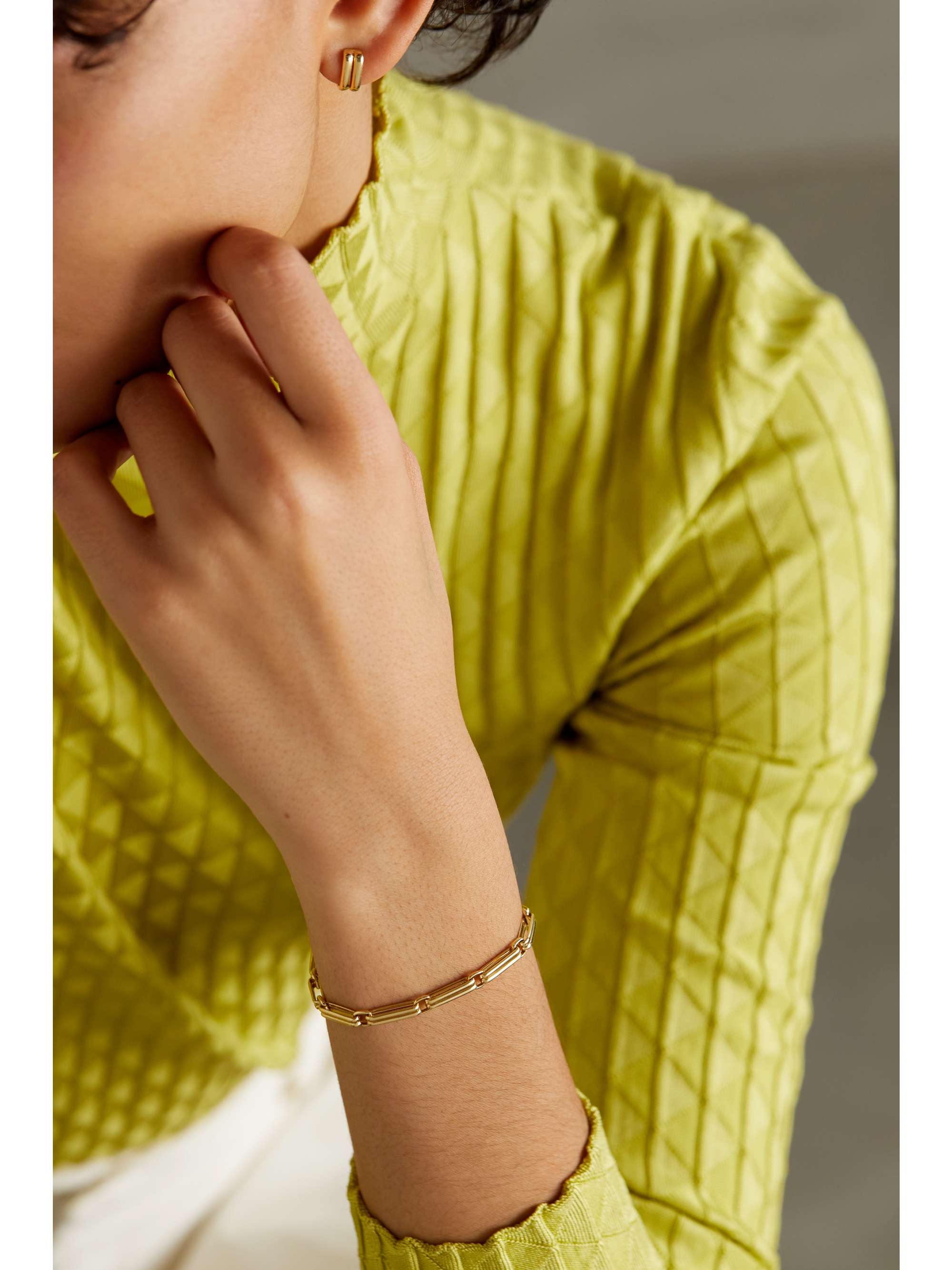 FERNANDO JORGE Doubled Stretched Links Small Armband aus 18 Karat Gold