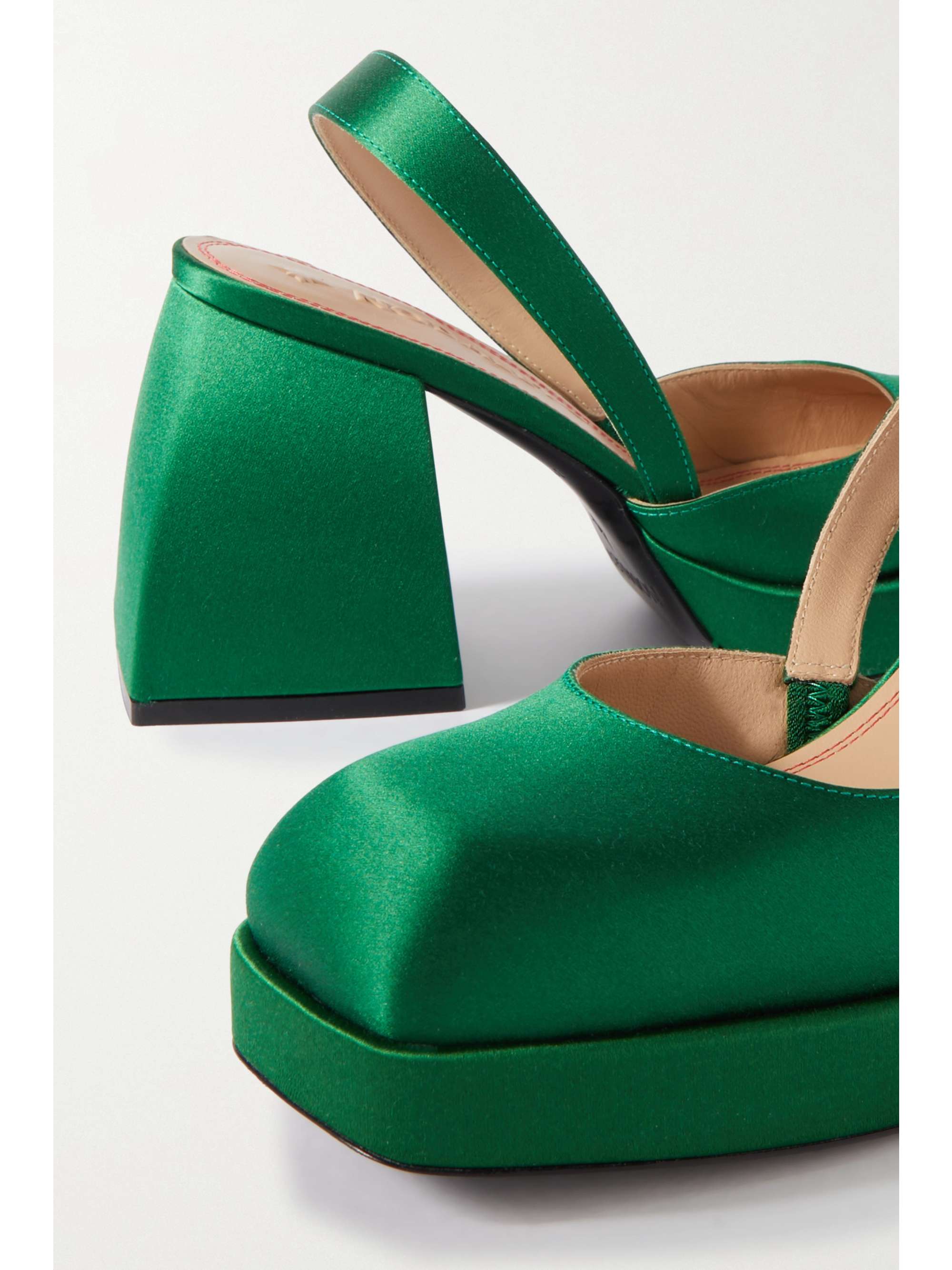 NODALETO Bulla Jones satin platform slingback pumps