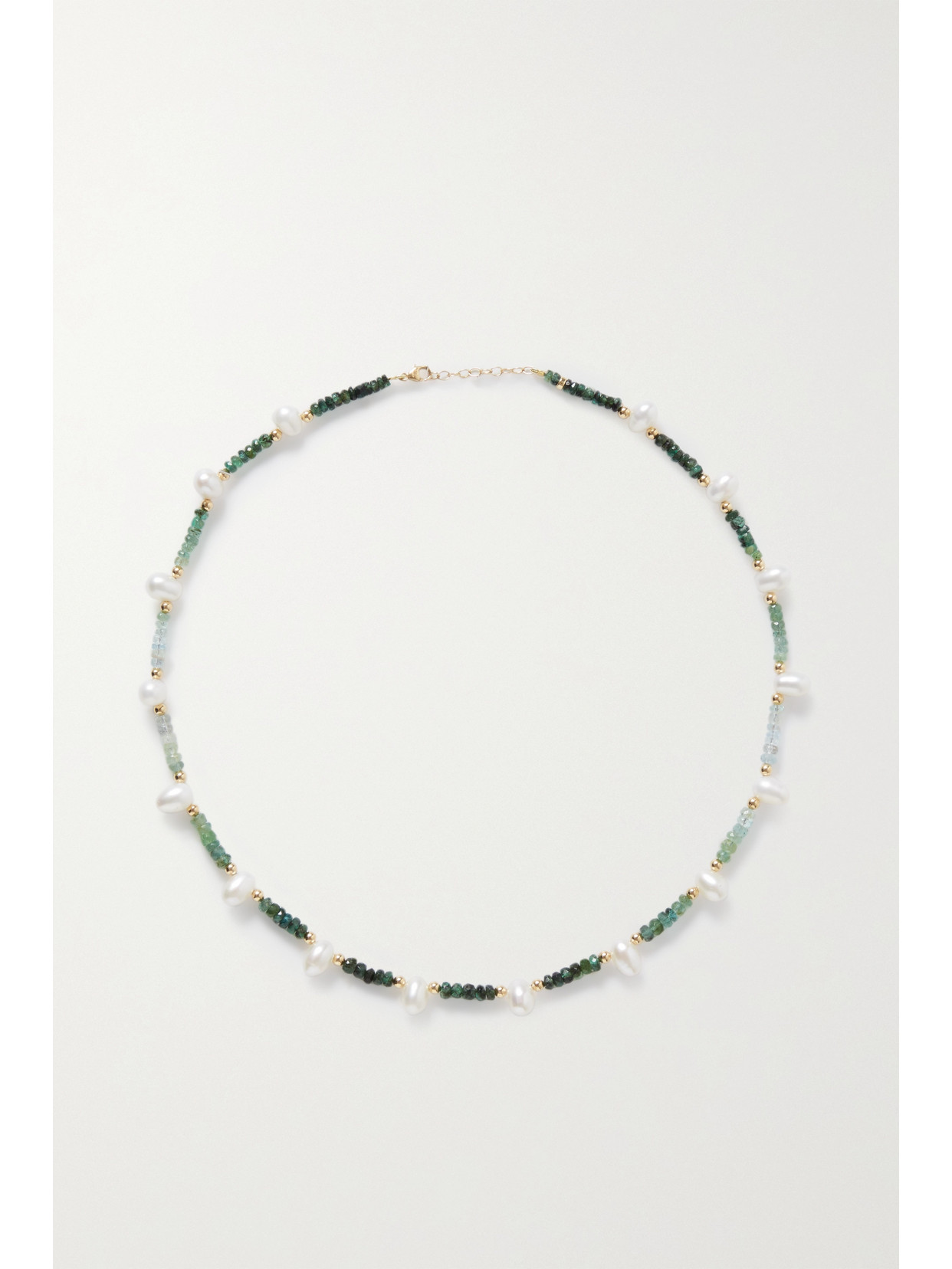 Jia Jia Gold, Emerald And Pearl Necklace In Green