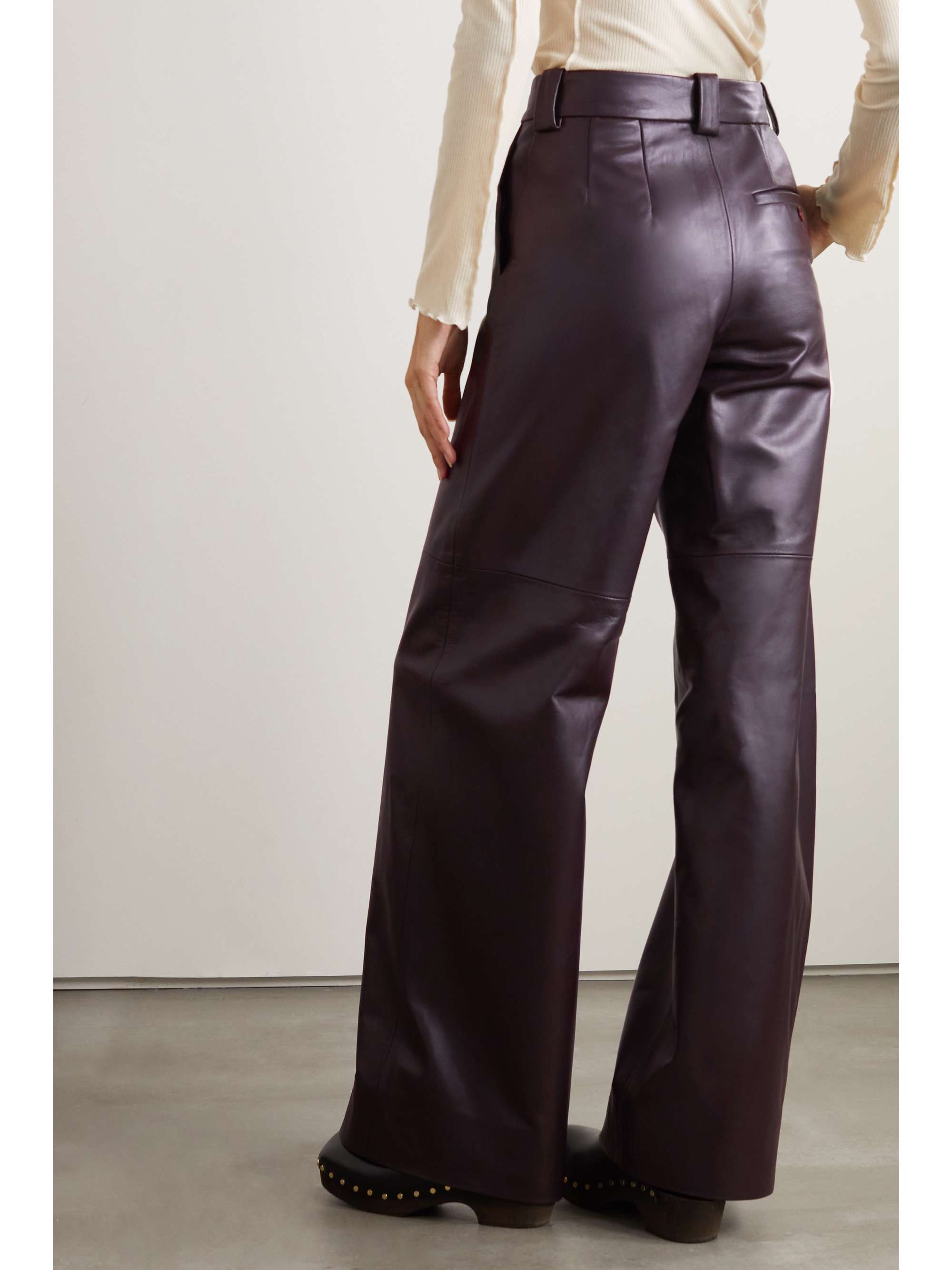 INTERIOR The Marlowe leather wide-leg pants