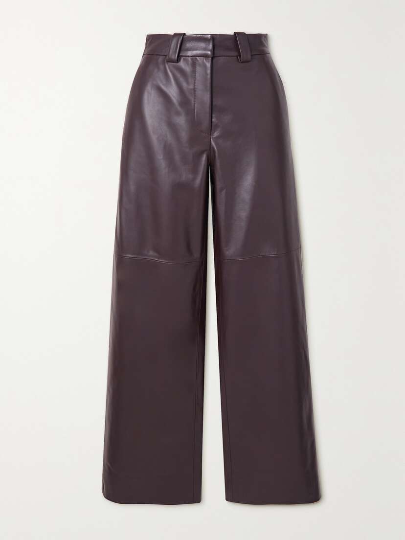 Interior The Marlowe Leather Wide-leg Pants