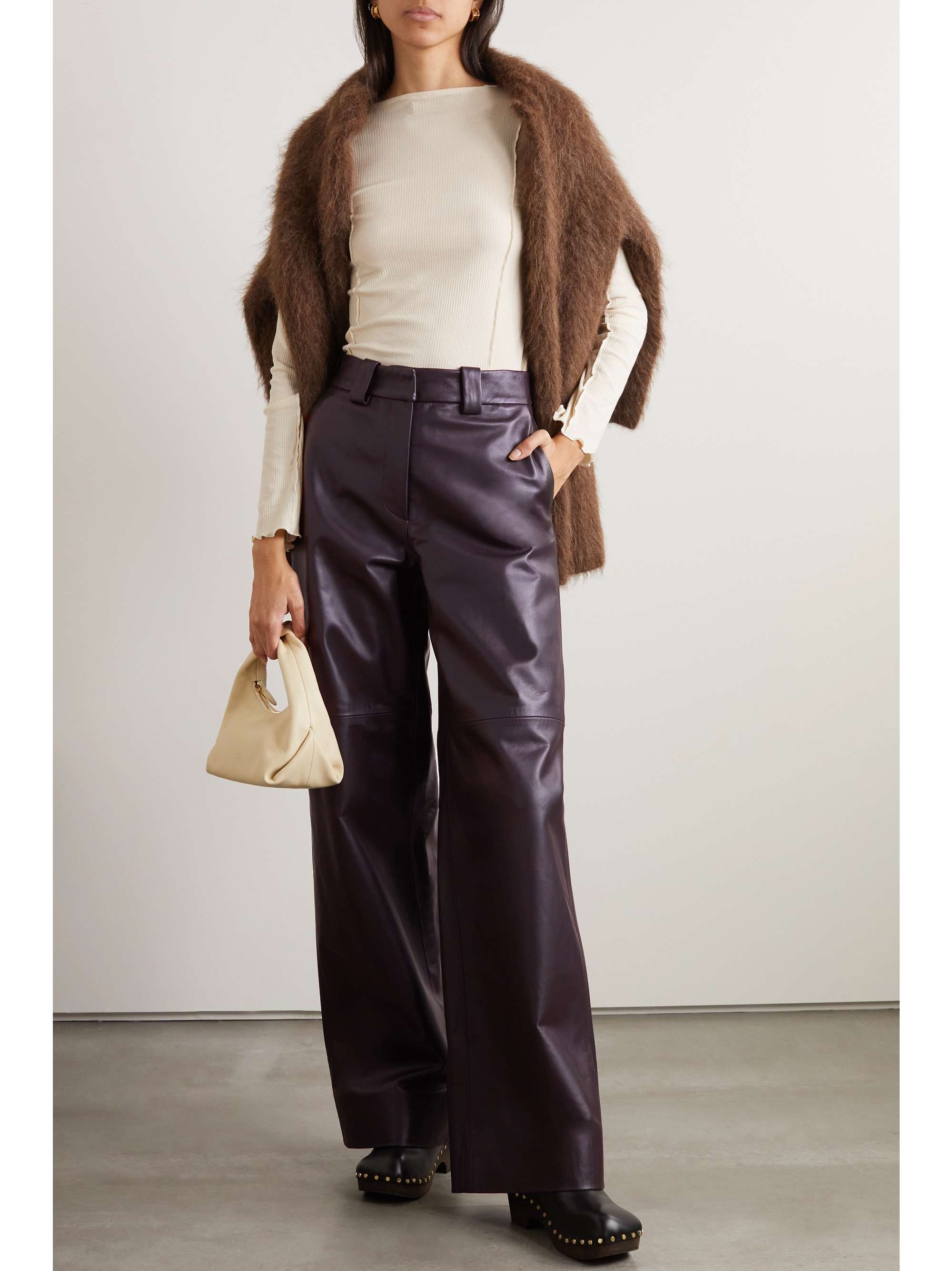 INTERIOR The Marlowe leather wide-leg pants
