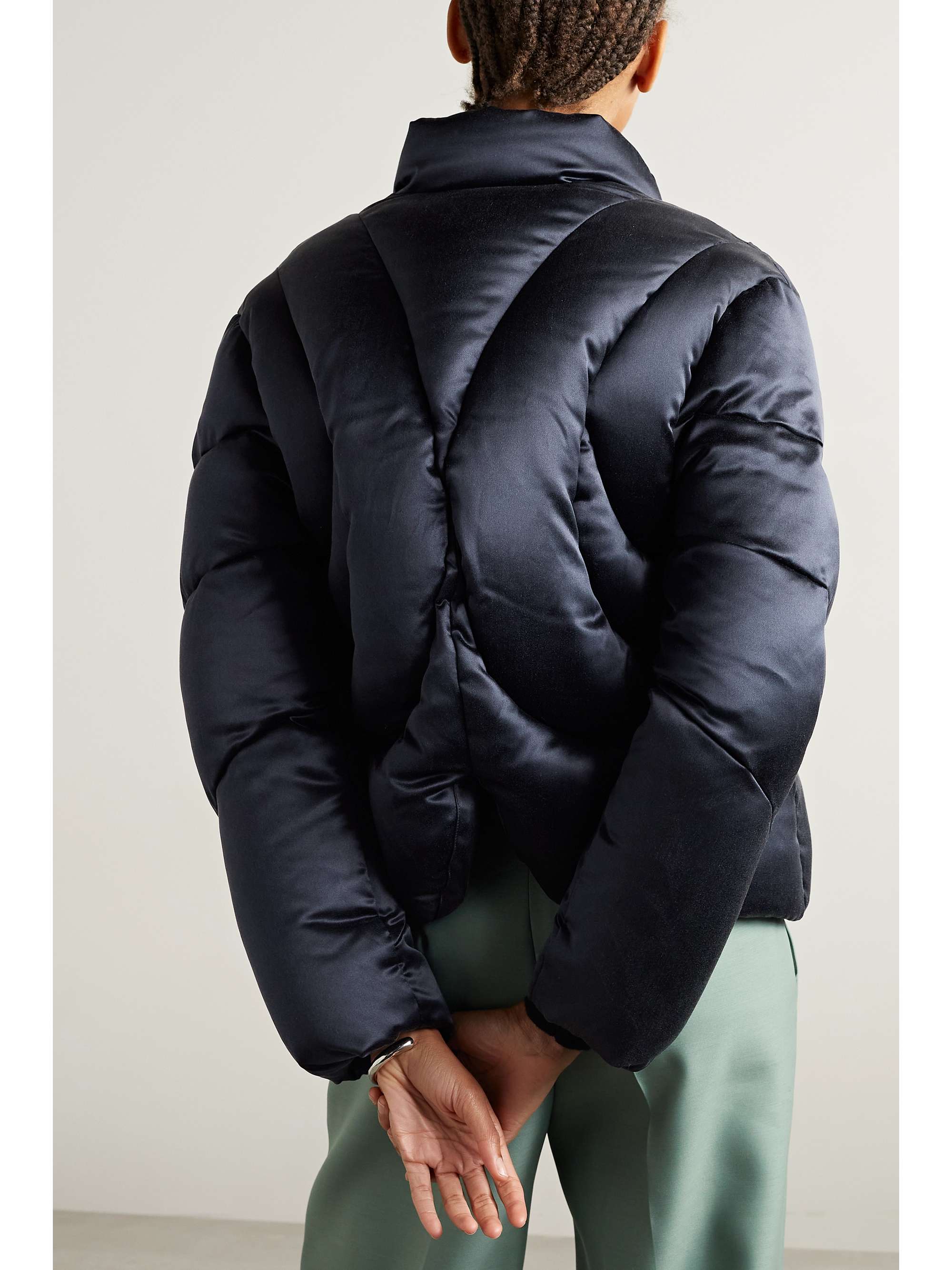INTERIOR The Mira quilted silk-satin down jacket
