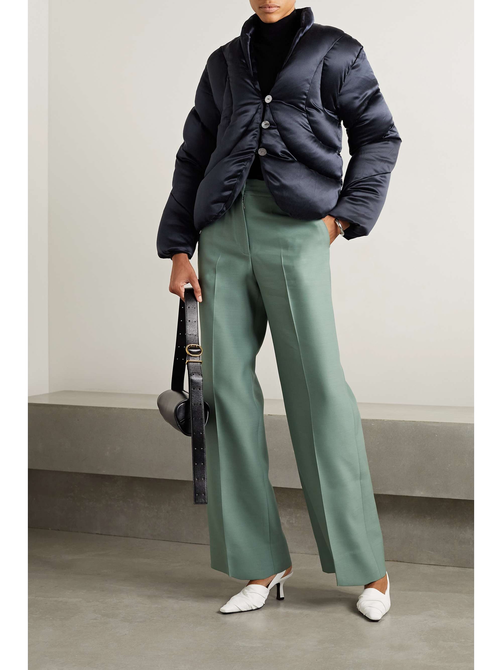 INTERIOR The Mira quilted silk-satin down jacket
