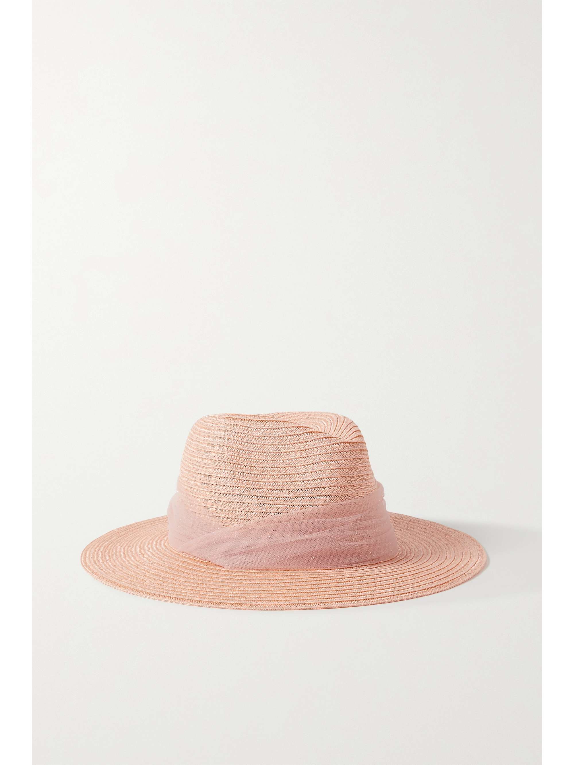 Blush Courtney metallic tulle-trimmed 