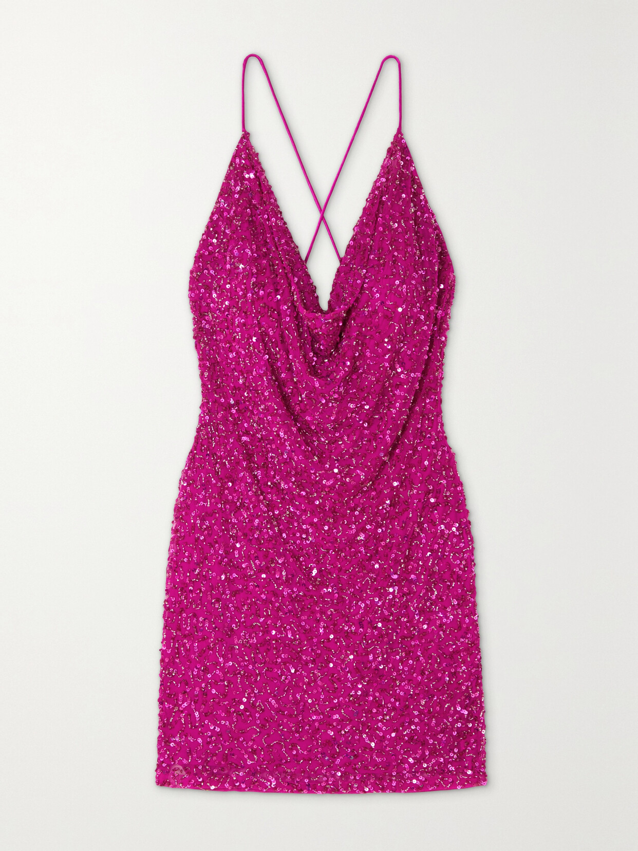 Retroféte Mich Fuchsia Sequin Mini Dress In Purple