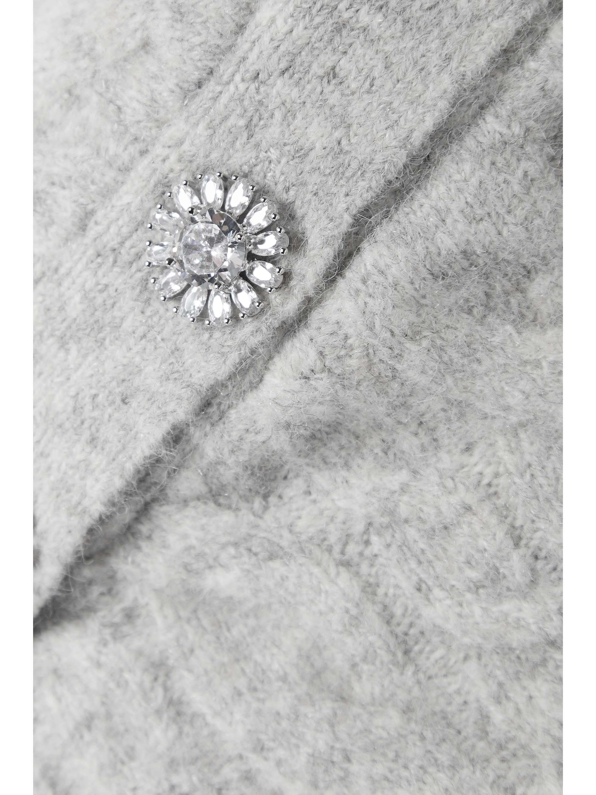 RETROFÊTE Waverly crystal-embellished cable-knit mini dress