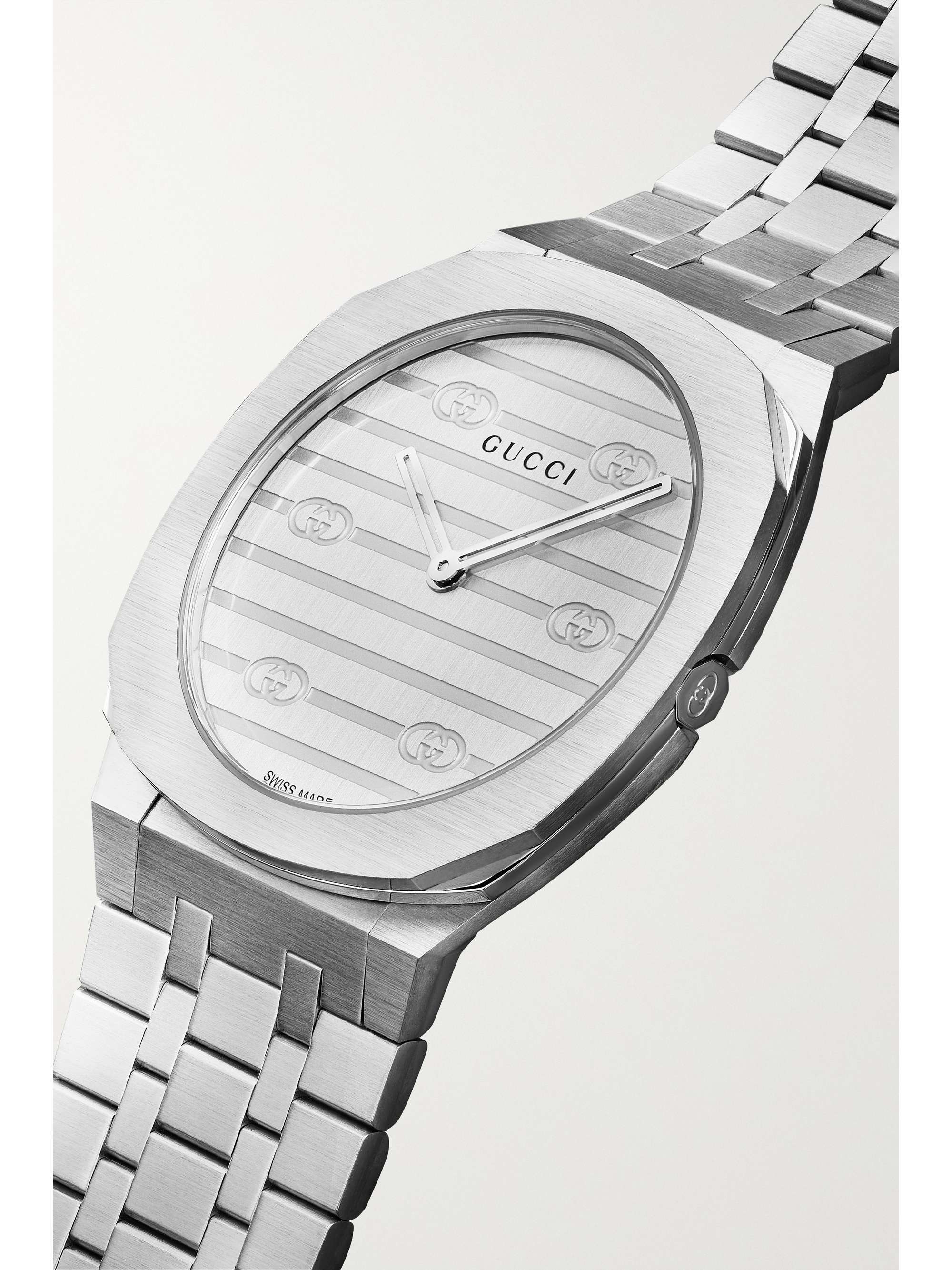 GUCCI Montre en plaqué or et en acier inoxydable Gucci 25H S, 30 mm