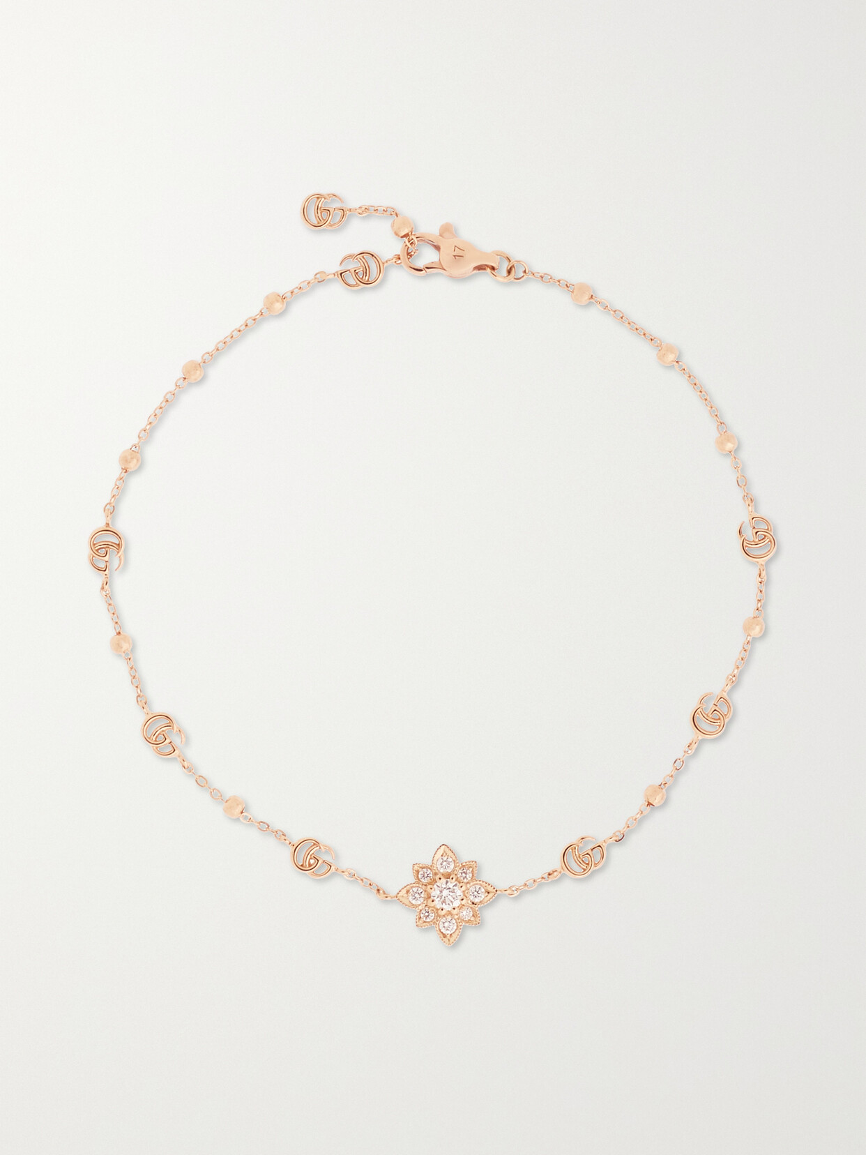 Gucci Flora 18-karat Rose Gold Diamond Bracelet
