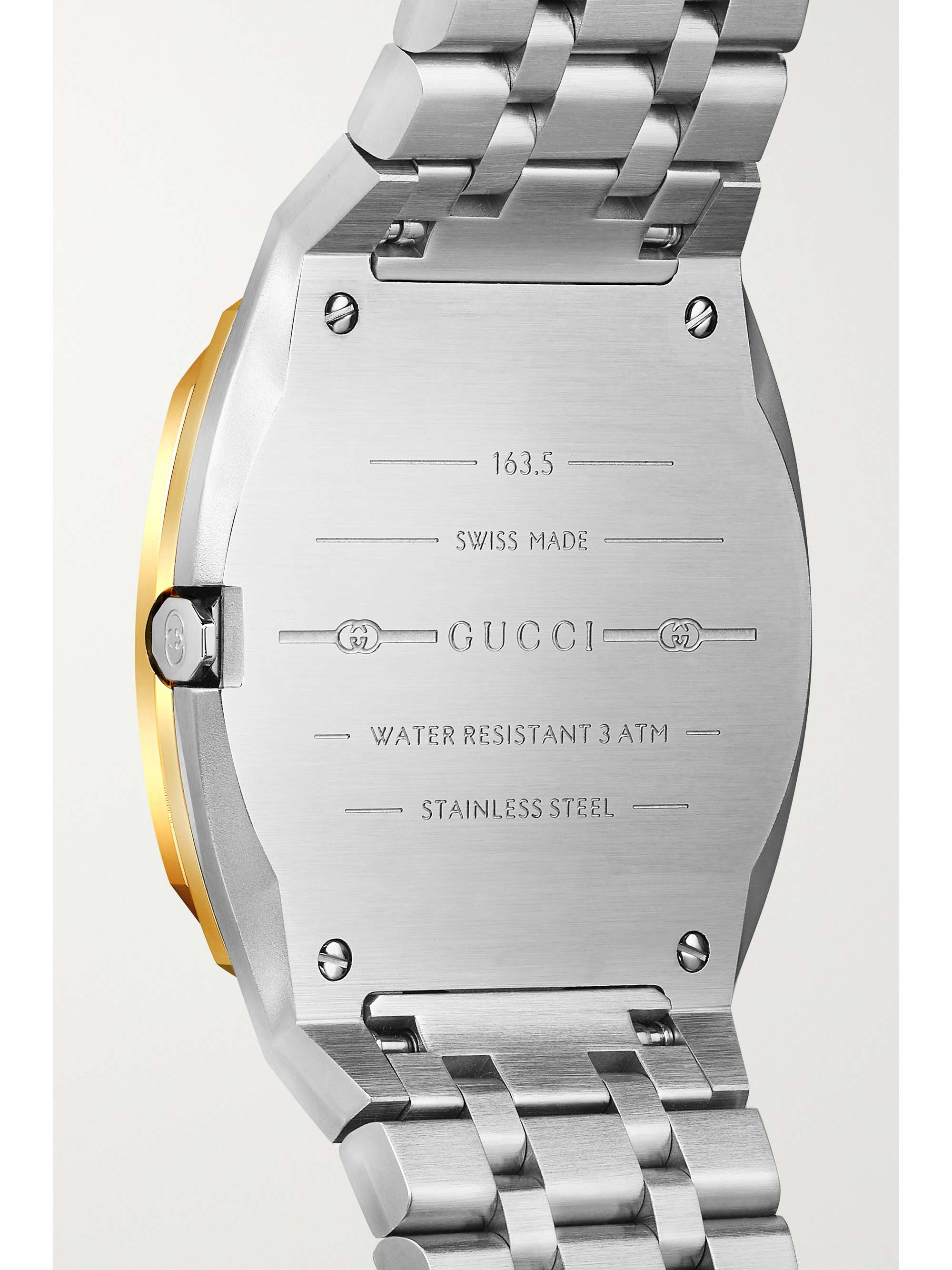 GUCCI Montre en plaqué or et en acier inoxydable Gucci 25H S, 30 mm