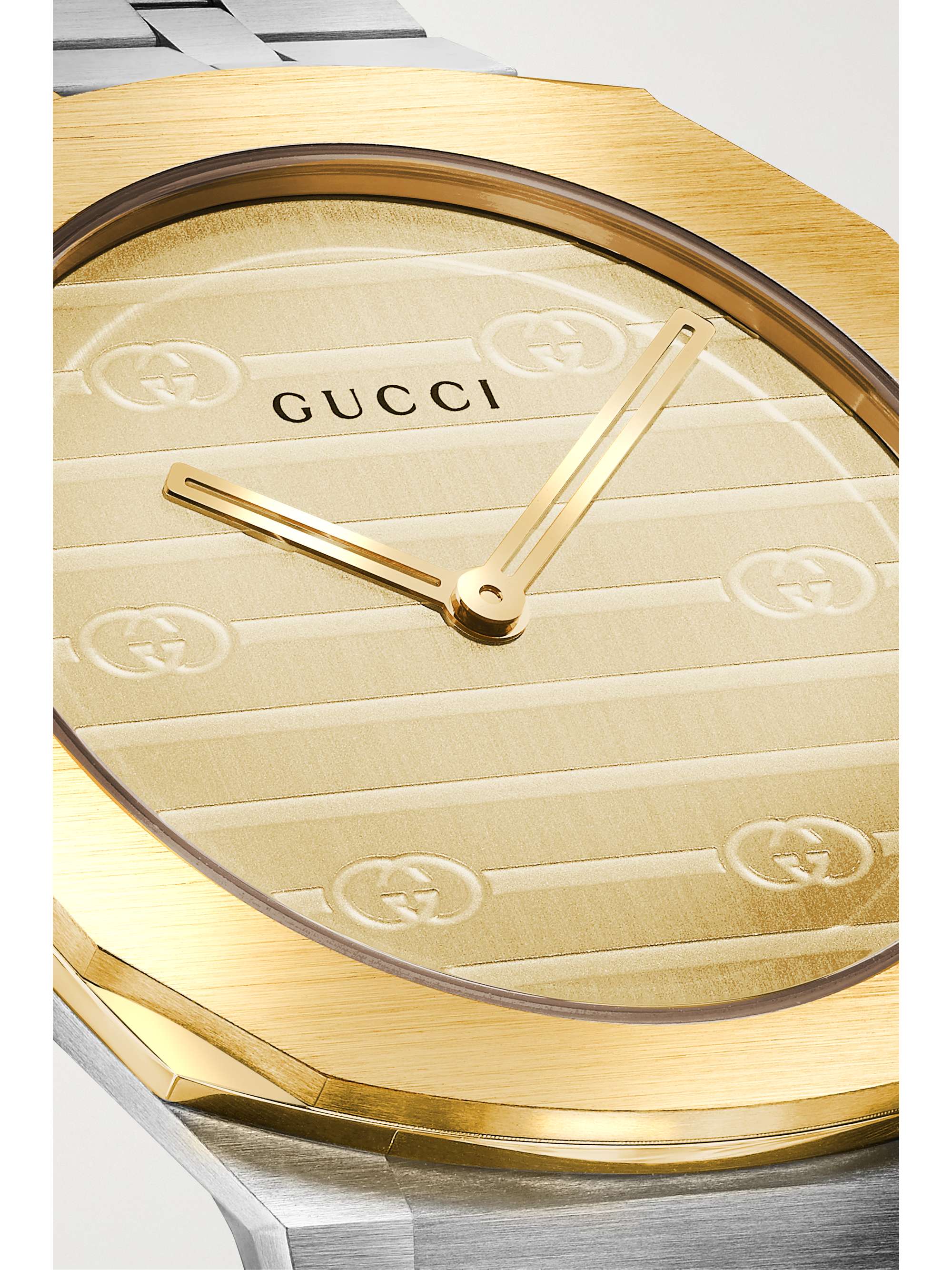 GUCCI Montre en plaqué or et en acier inoxydable Gucci 25H S, 30 mm