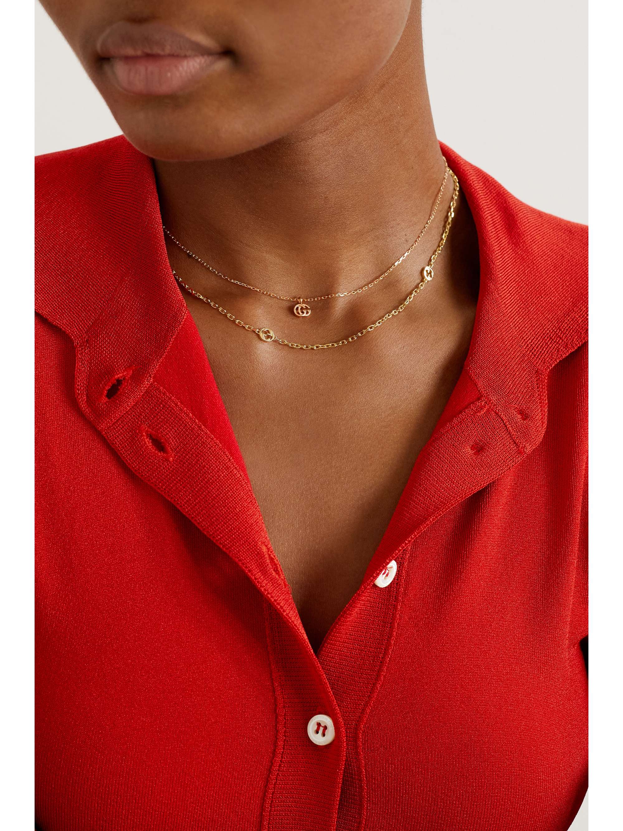 GUCCI GG Running 18-karat gold topaz necklace