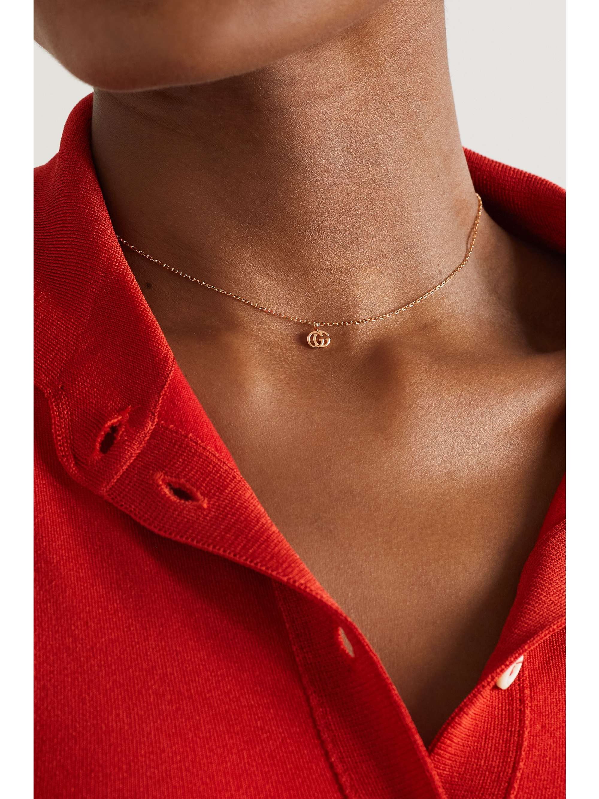 GUCCI GG Running 18-karat gold topaz necklace