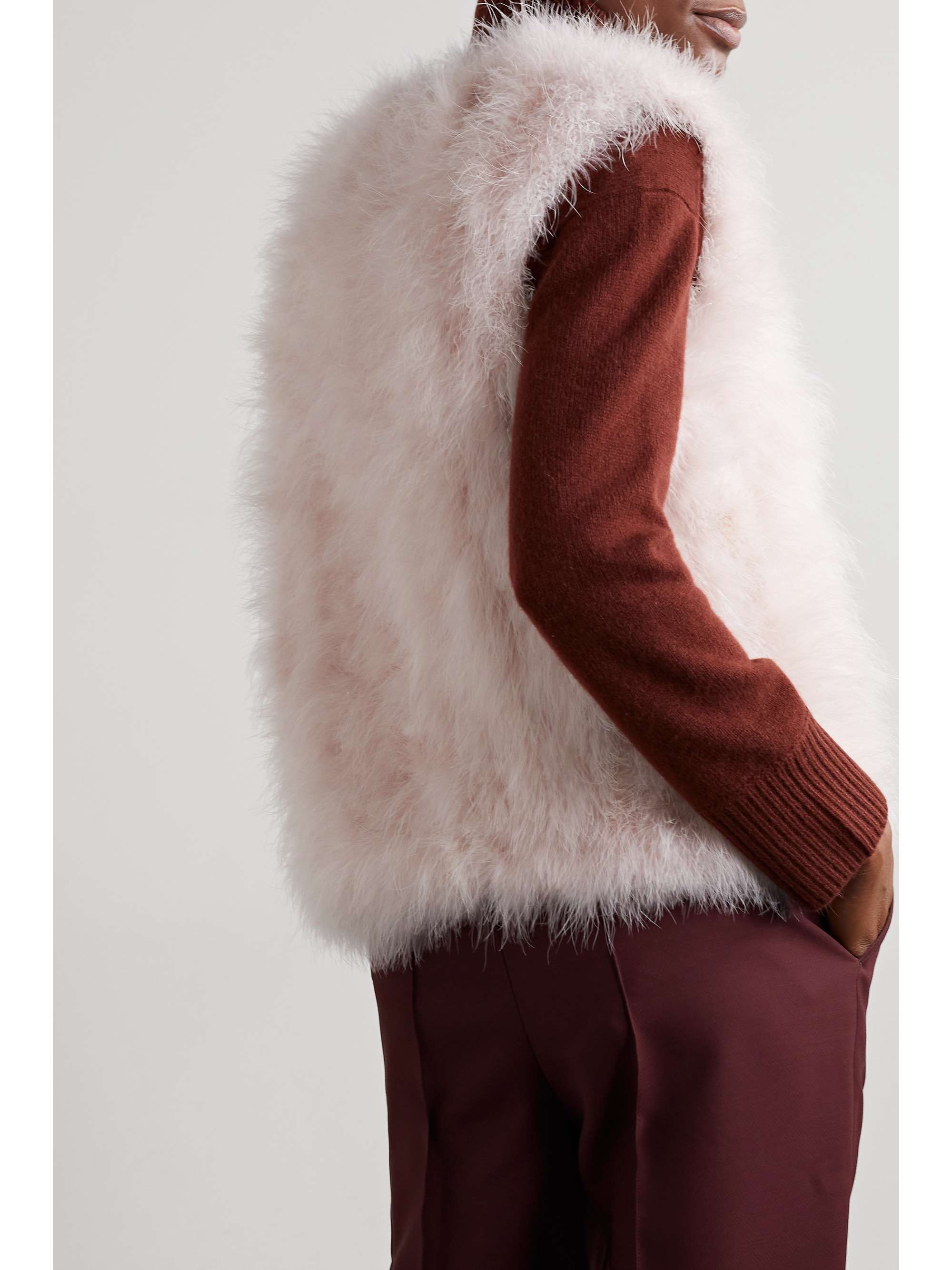YVES SALOMON Feathered satin vest