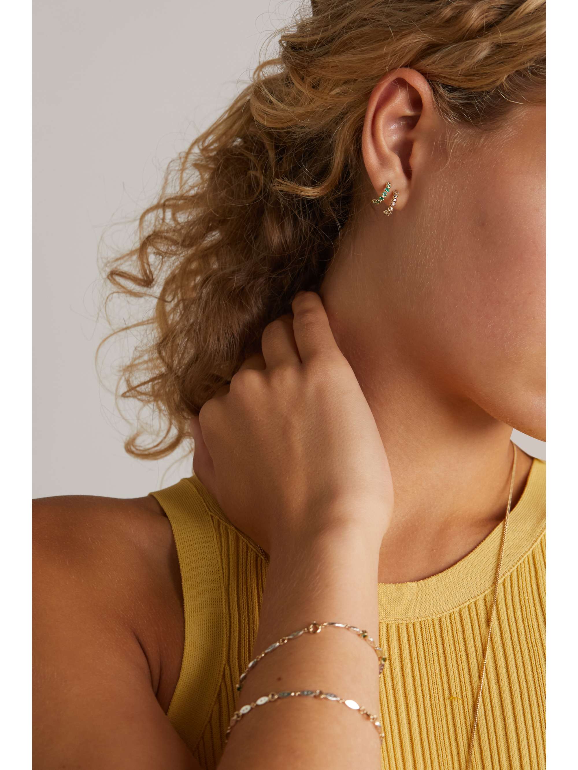 PASCALE MONVOISIN Ava 9-karat emerald single hoop earring