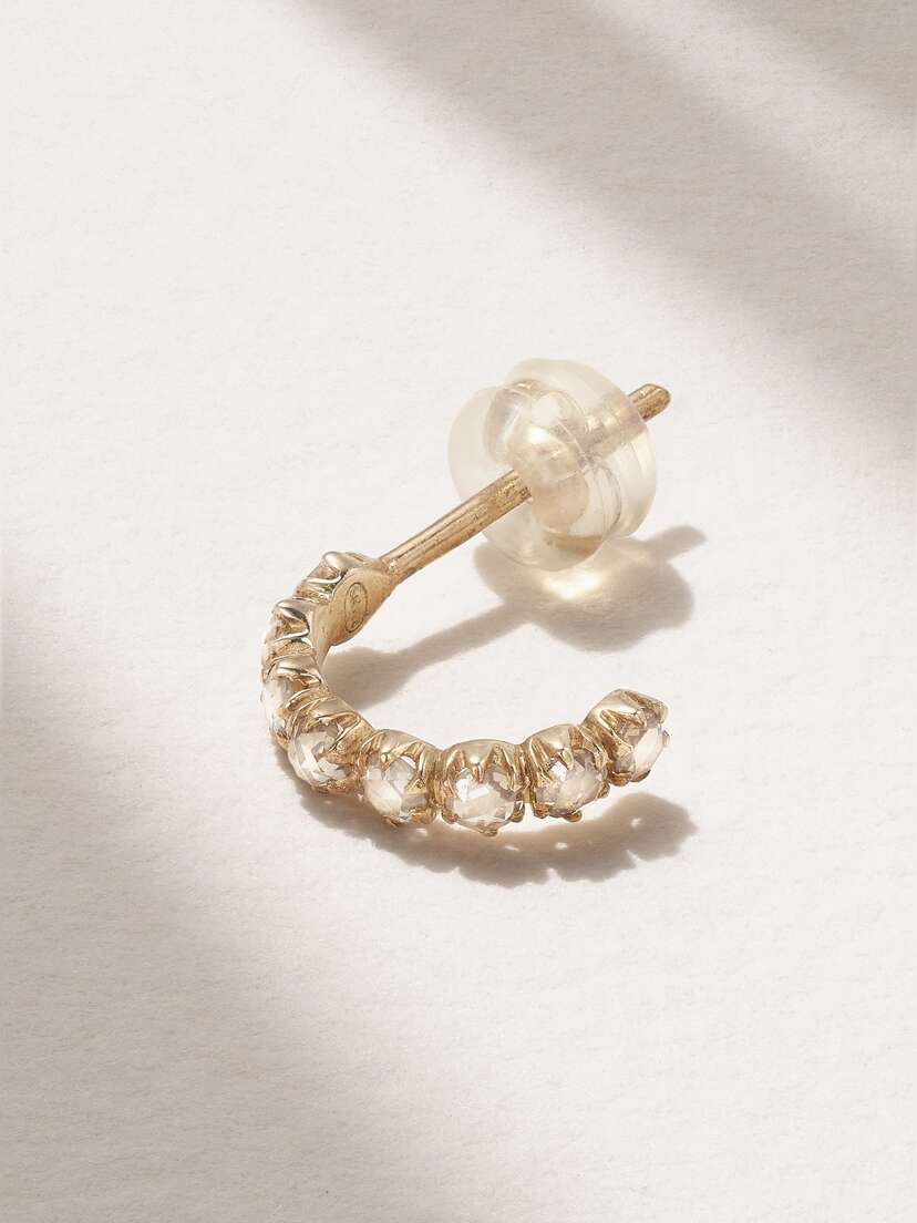 Pascale Monvoisin Ava 9-karat Gold Diamond Single Hoop Earring