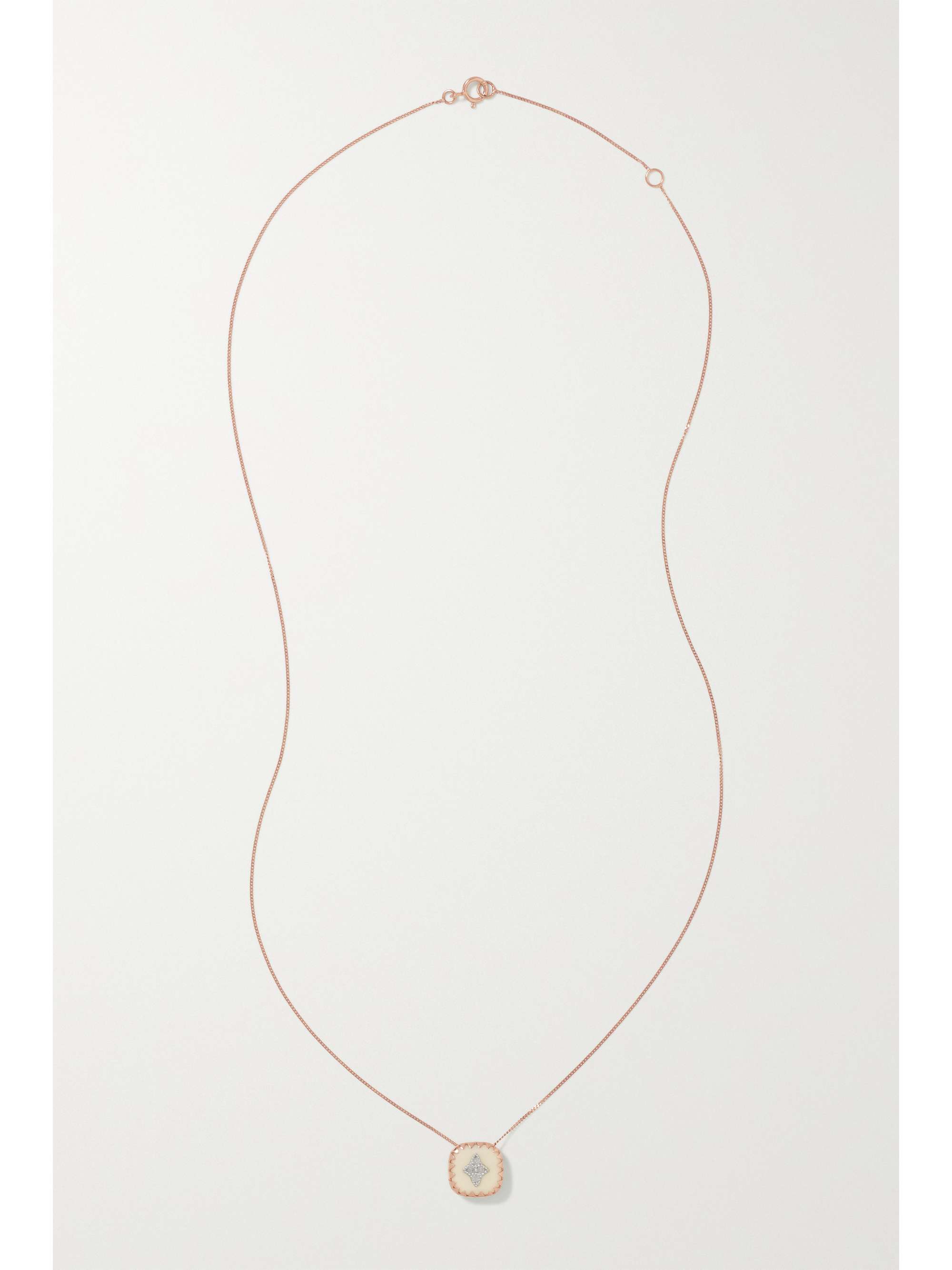 PASCALE MONVOISIN Pierrot N°2 9-karat rose and white gold, bakelite and diamond necklace