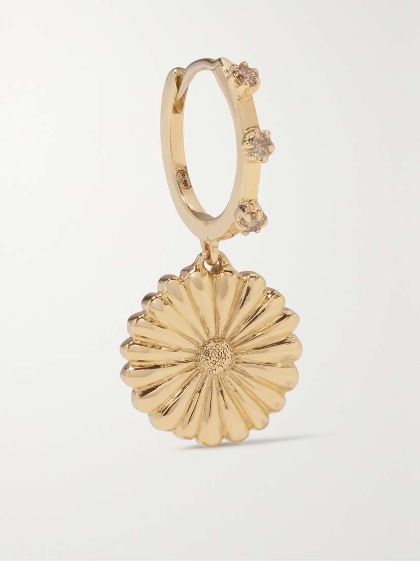 Pascale Monvoisin Frida N°2 9-karat Gold Diamond Single Hoop Earring