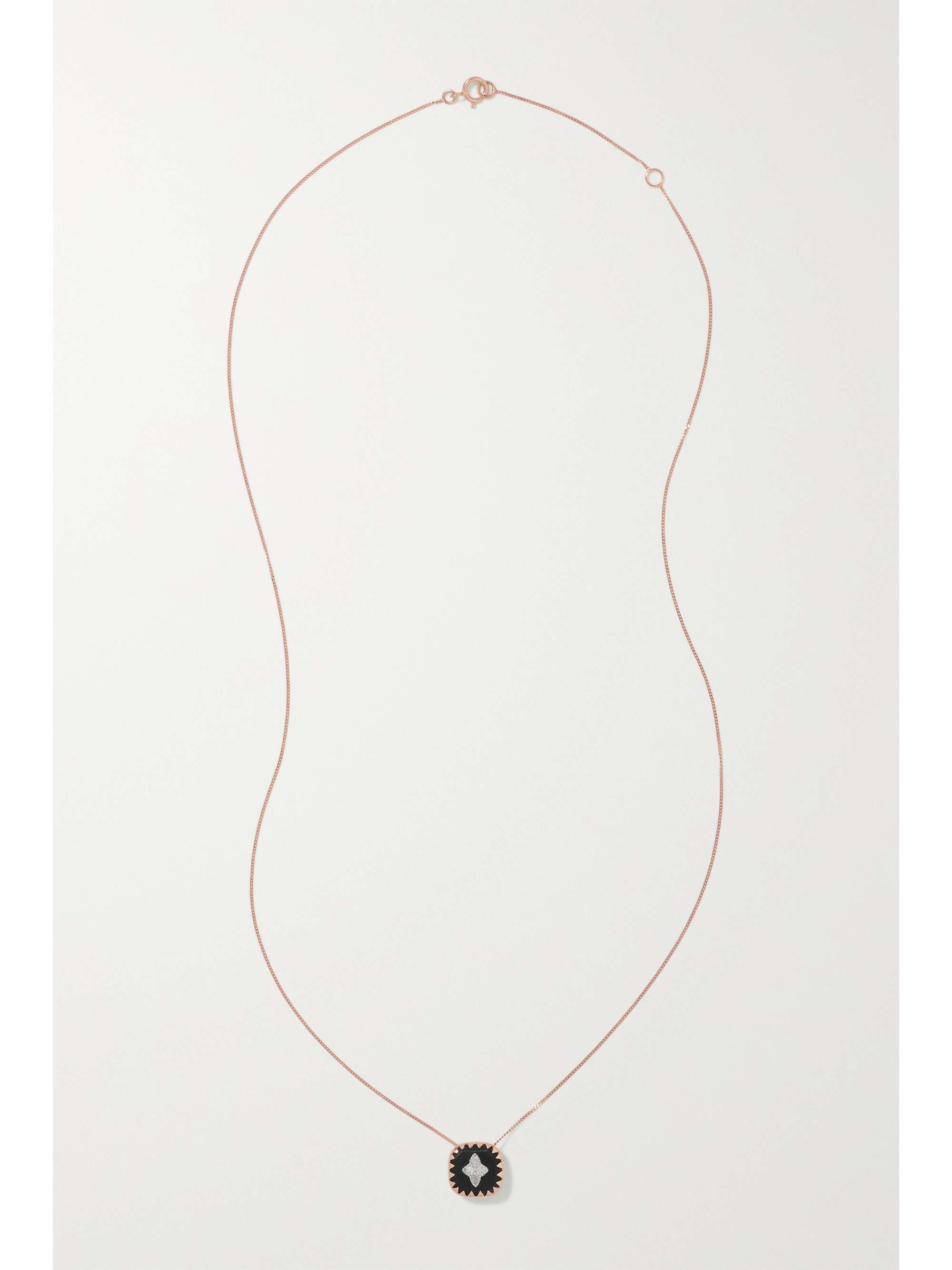 PASCALE MONVOISIN Pierrot N°2 9-karat rose and white gold, bakelite and diamond necklace