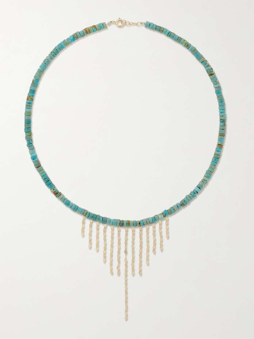 Pascale Monvoisin Taylor N°3 9-karat Gold Turquoise Necklace