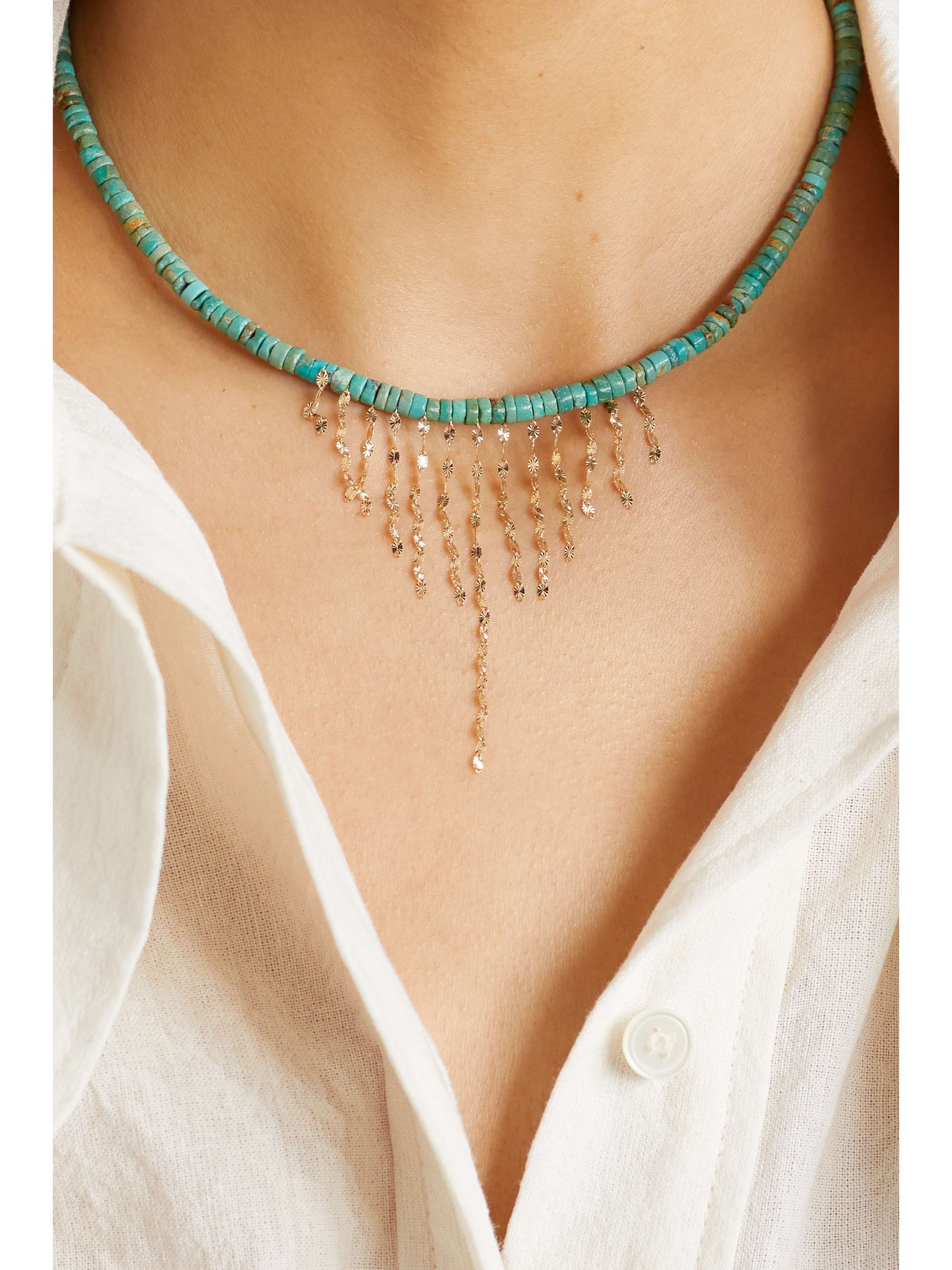 PASCALE MONVOISIN Taylor N°3 9-karat gold turquoise necklace