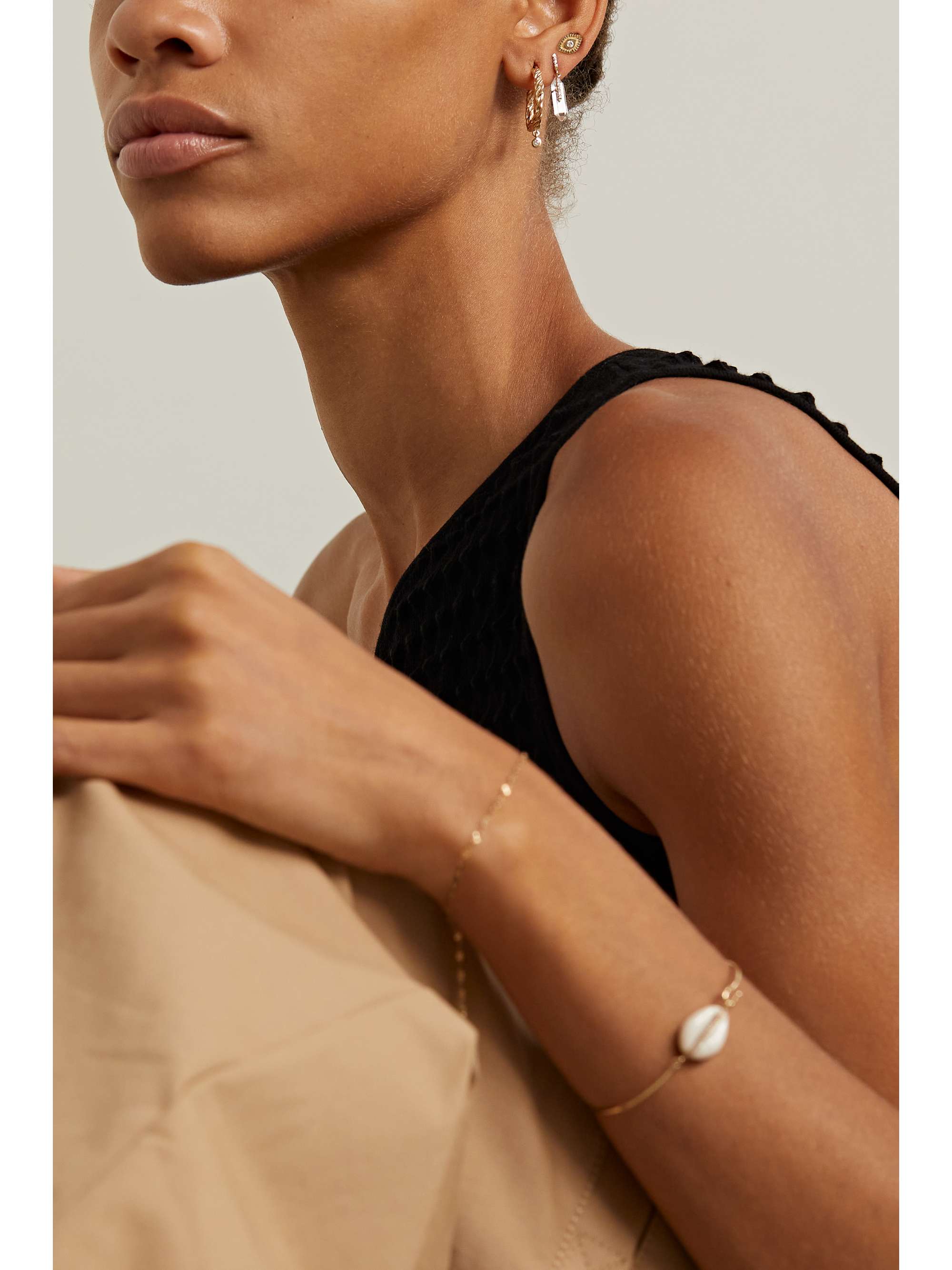 PASCALE MONVOISIN Noa 9-karat gold diamond single hoop earring