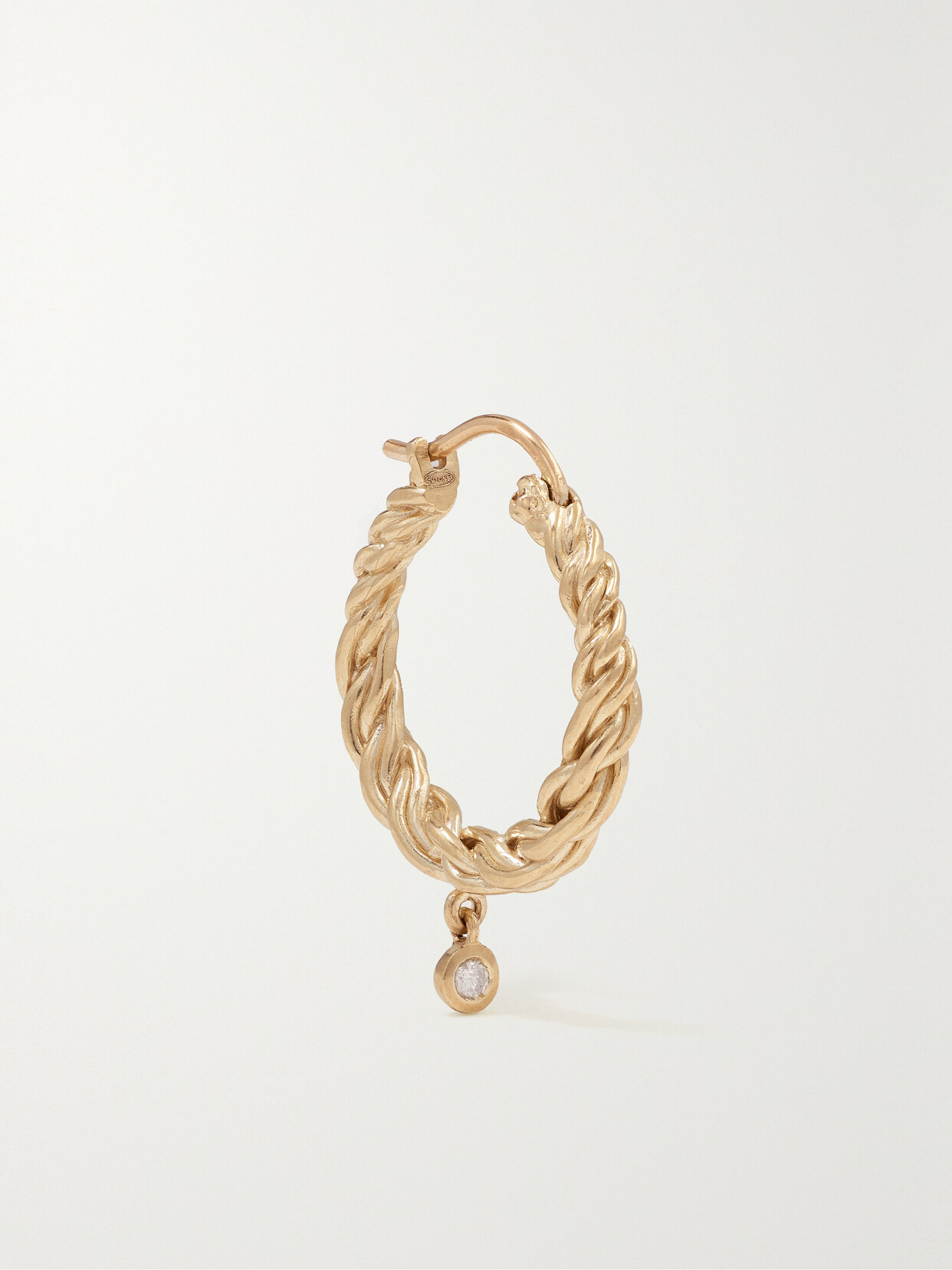 Pascale Monvoisin - Noa 9-karat Gold Diamond Single Hoop Earring - One size
