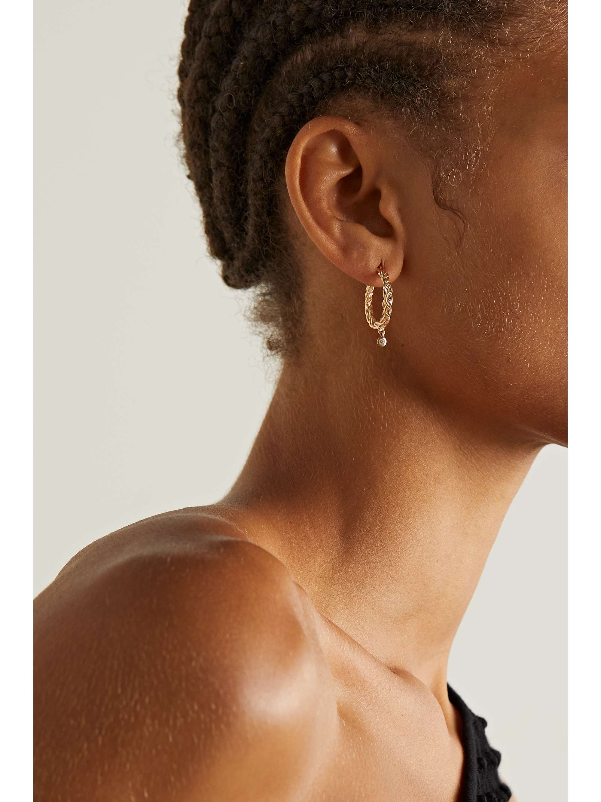 PASCALE MONVOISIN Noa 9-karat gold diamond single hoop earring