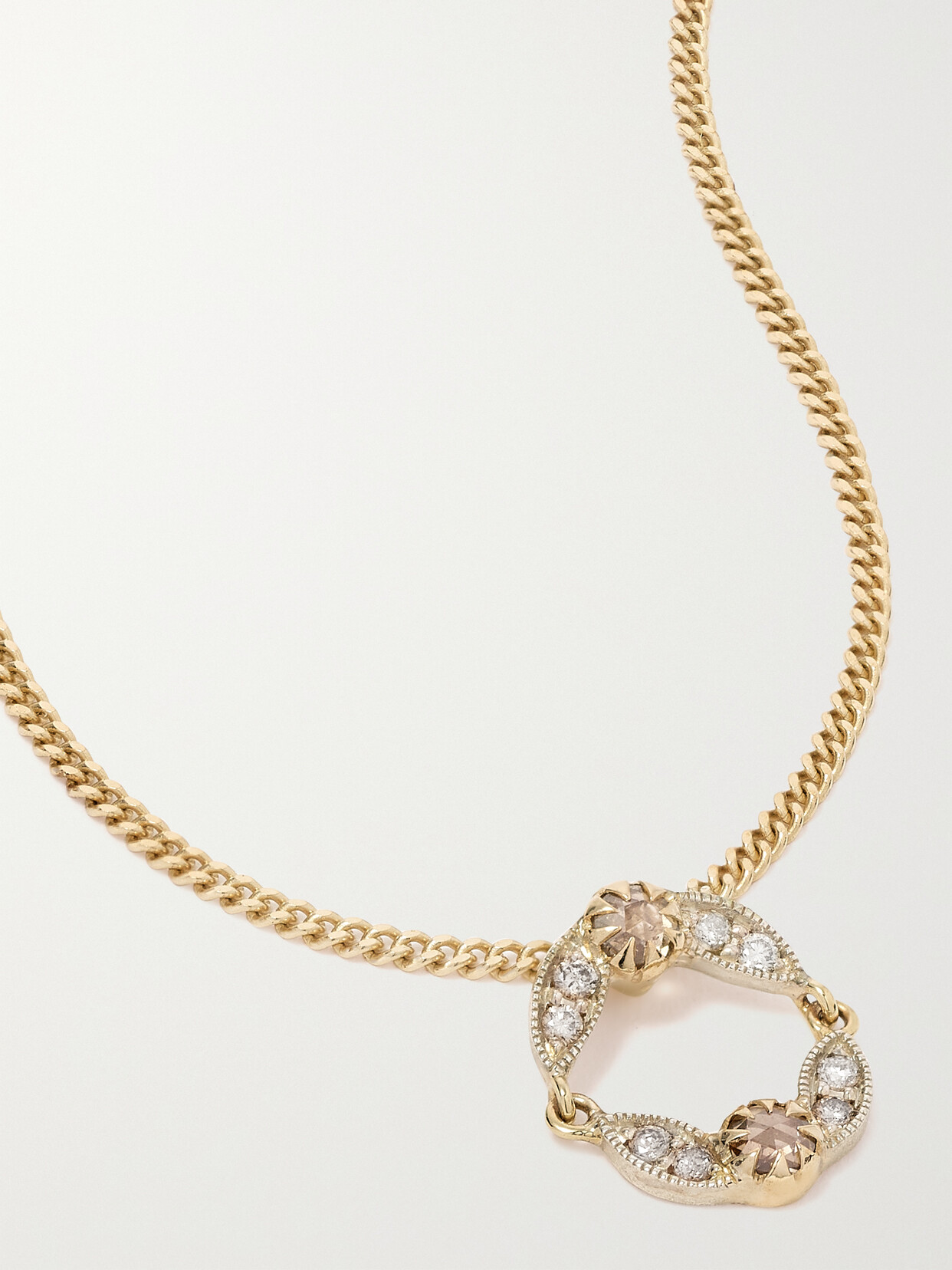 Pascale Monvoisin Ava 9-karat Gold And Sterling Silver Diamond Necklace