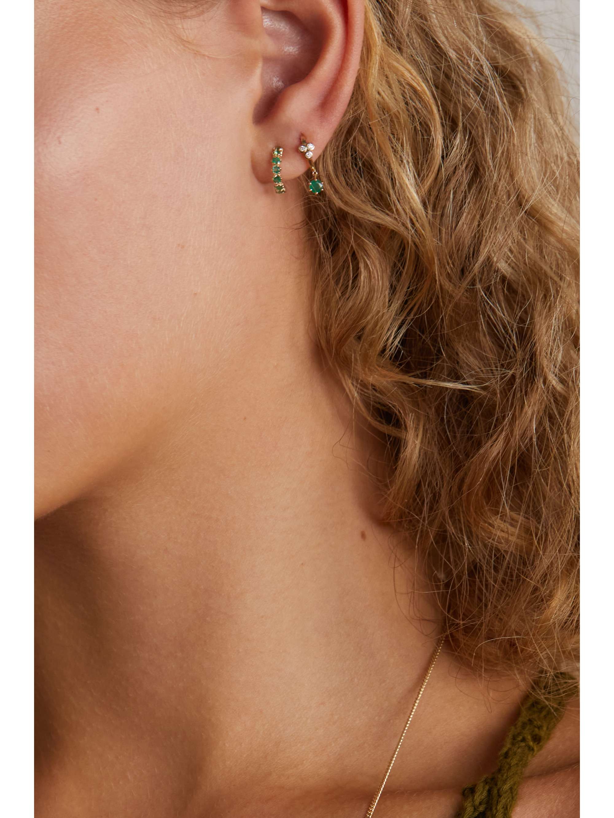 PASCALE MONVOISIN Ava 9-karat emerald single hoop earring