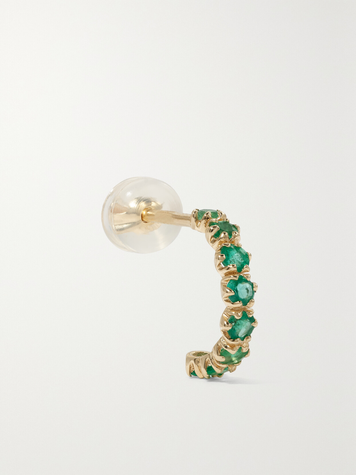 Pascale Monvoisin - Ava 9-karat Emerald Single Hoop Earring - Green