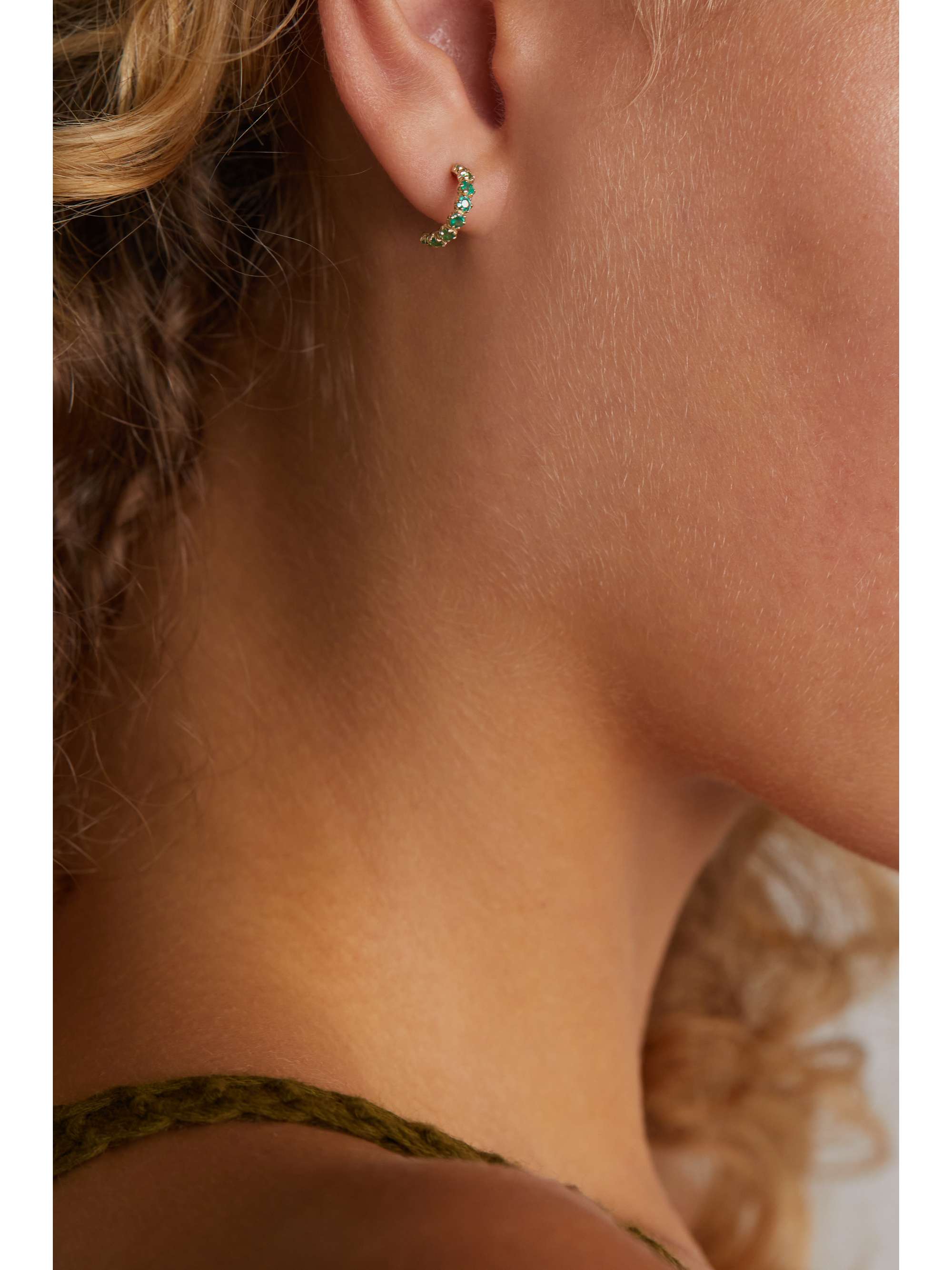 PASCALE MONVOISIN Ava 9-karat emerald single hoop earring